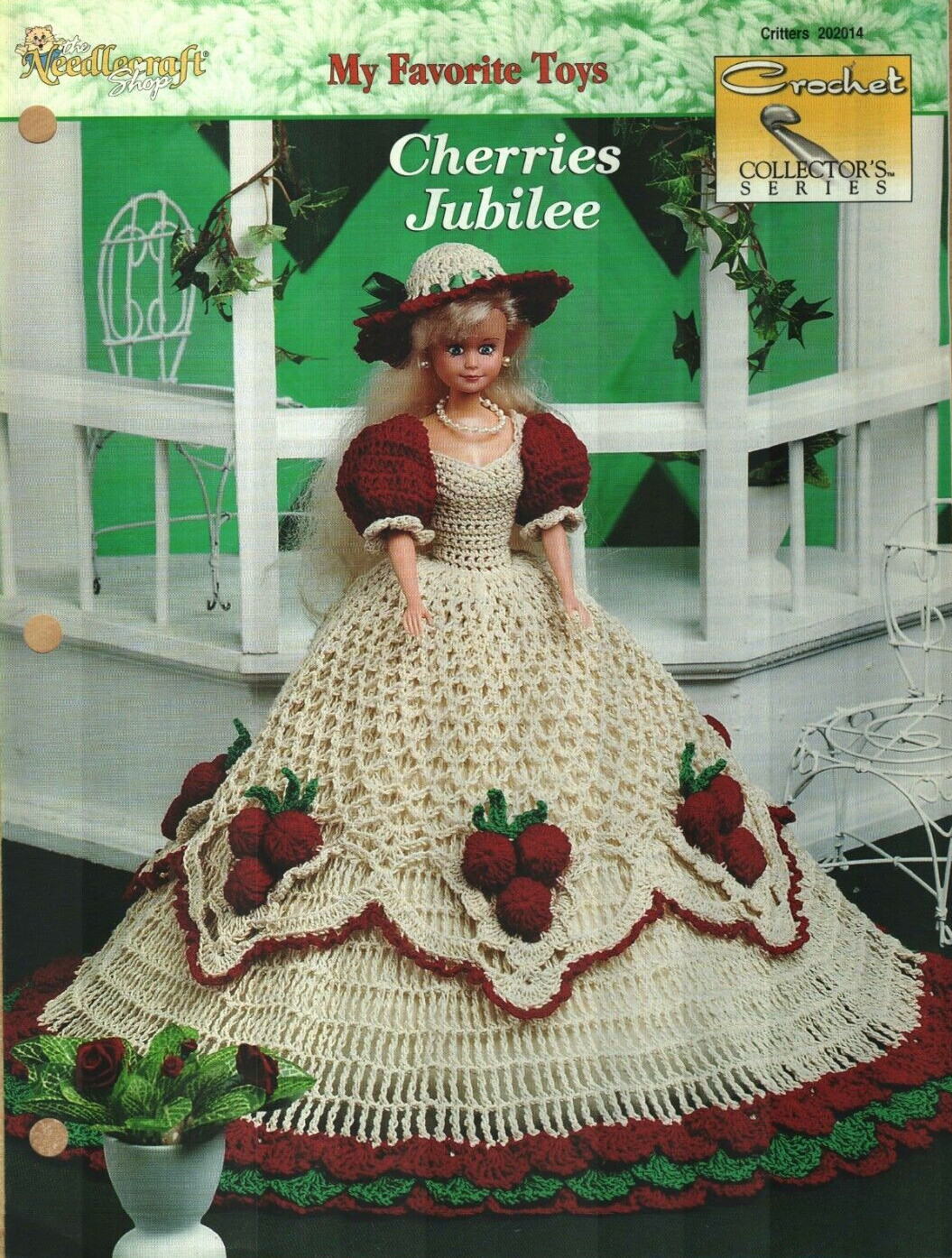 NEW CHERRIES JUBILEE FASHION DOLL DRESS NEEDLECRAFT SHOP CROCHET INSTRUCTIONS