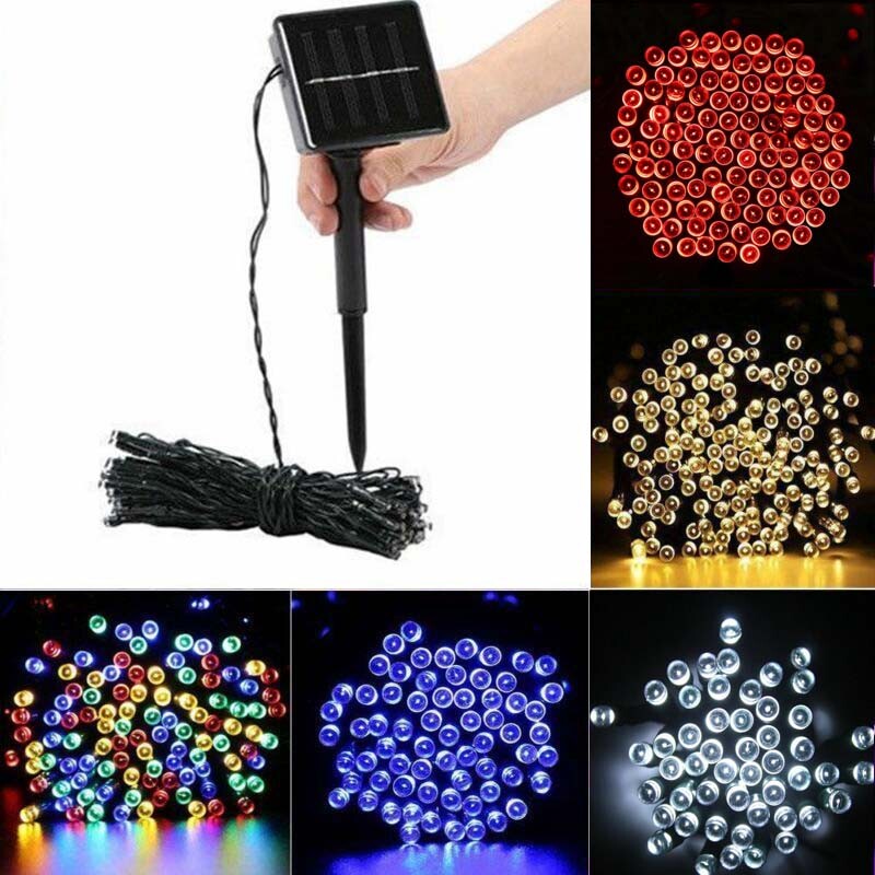 Solar 100/200/300 LEDs String Fairy Tree Light Outdoor Patio Party New