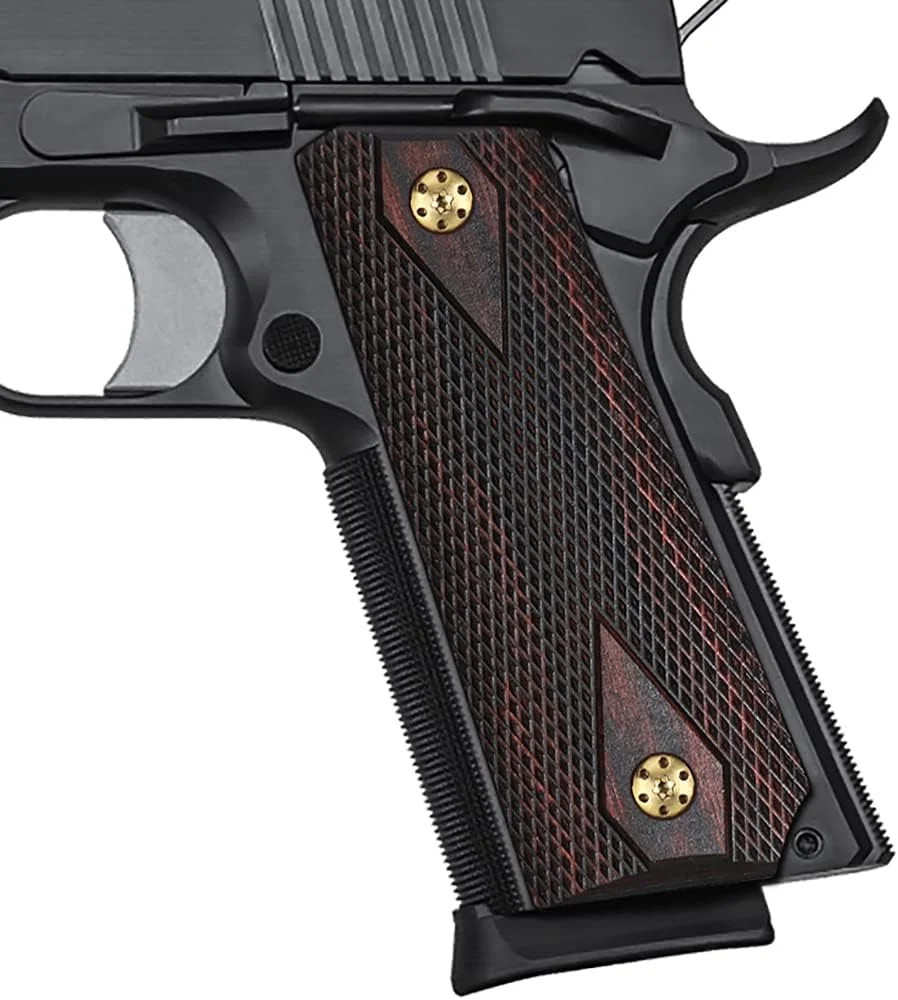Cool Hand 1911 Rosewood Slim Grips, Gold Screws Included, Full Size(Government/C