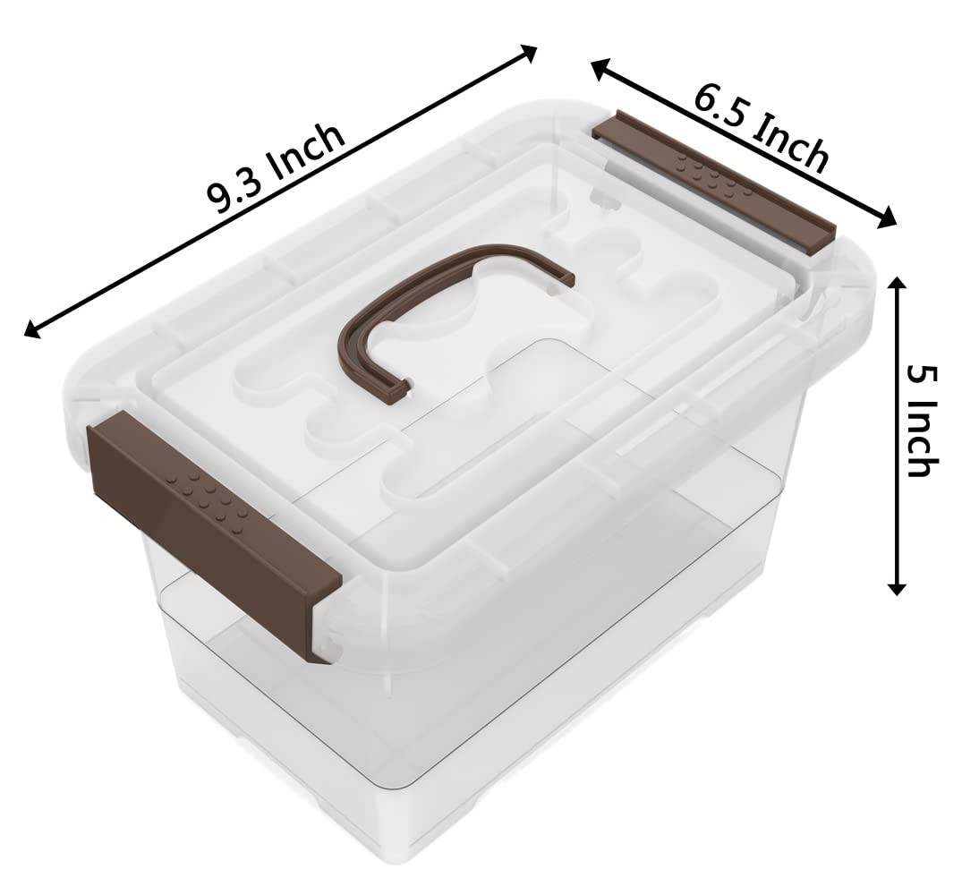 WYT Clear Storage Latch Box, 6 Pack Storage Organizer Bins with Latching Hand...