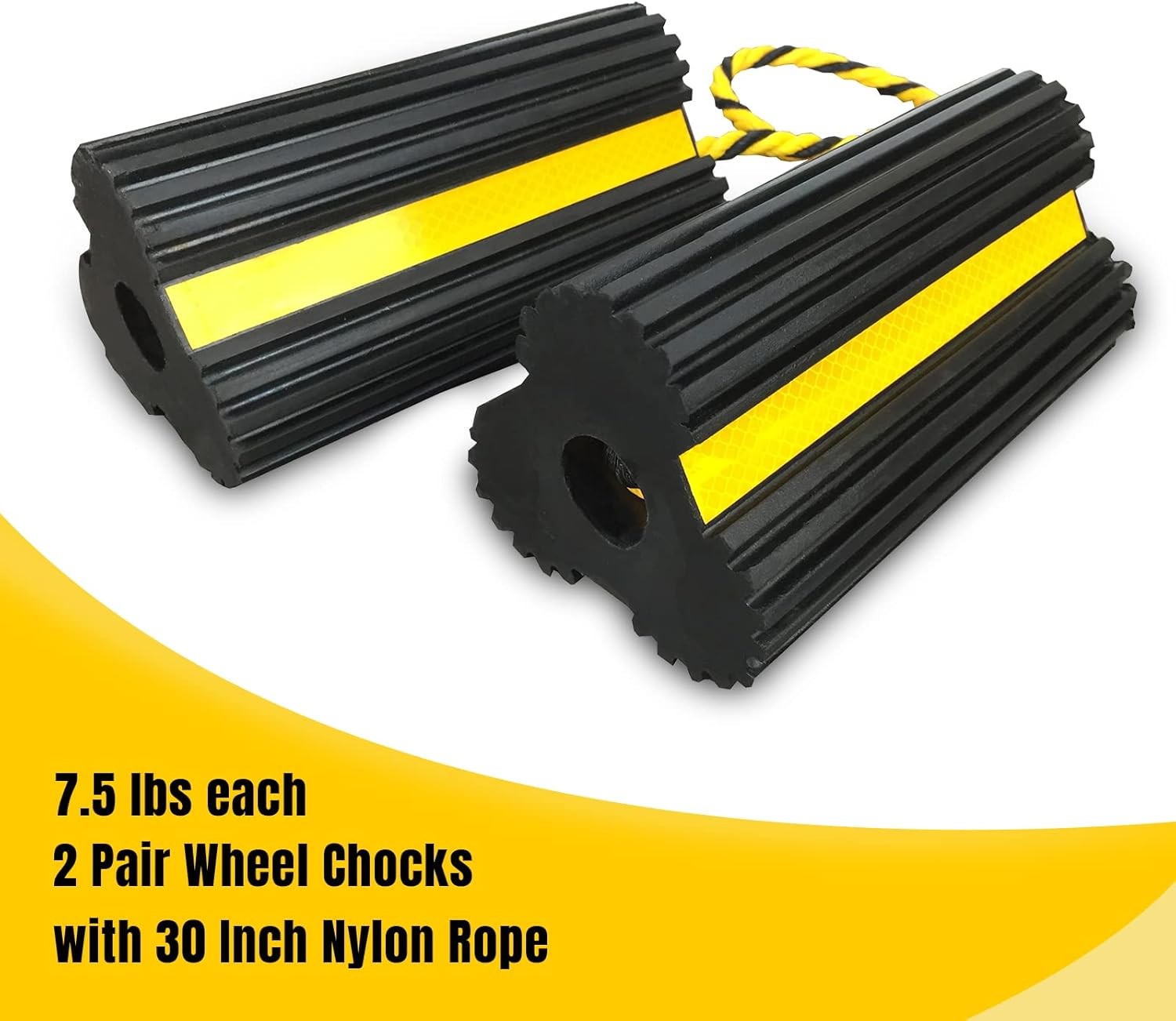 2 Pair Rubber Heavy Duty Dual Wheel Chocks Front and Back, RV Leveling 2 PAIR