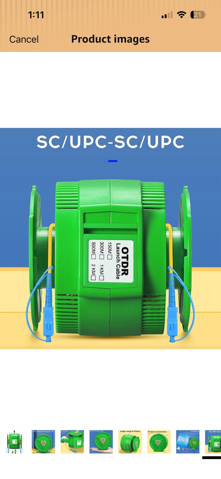 OTDR Launch Cable Box SCAPC-LCAPC 1000m Transmission Green
