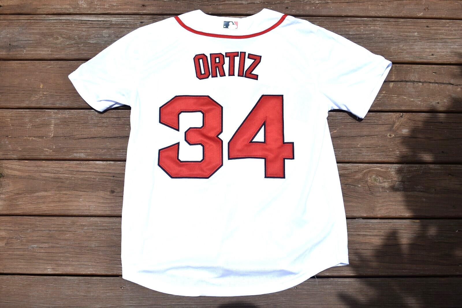 New! David Ortiz , The Big Papi Red Sox White Home Baseball Jersey Men's XL
