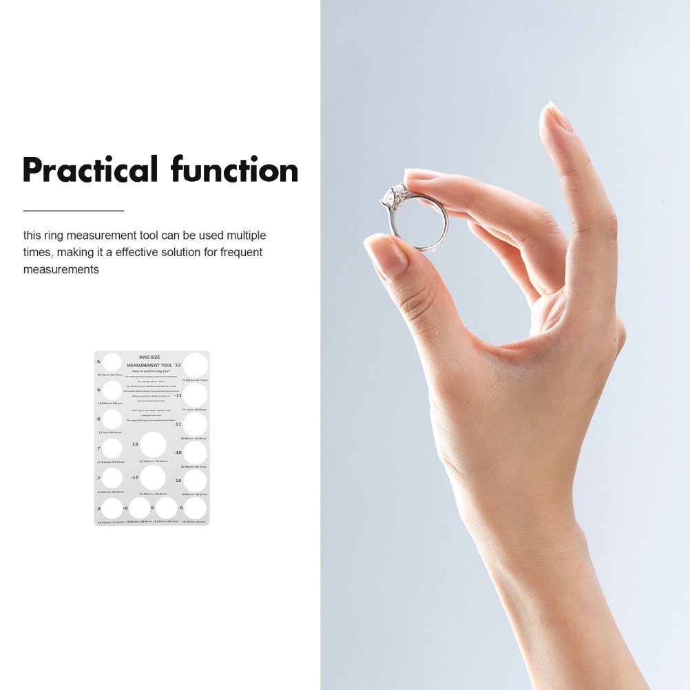 2 Pcs Ring Size Chart Finger Sizer Cardboard Measurement Manual Measuring Tool