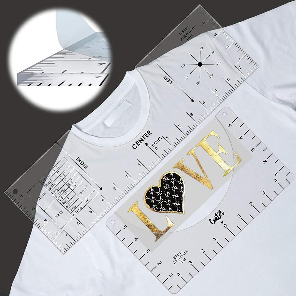 2 Pieces T-Shirt Alignment Tool T-Shirt Guide Ruler T-Shirt Centering Ruler T...