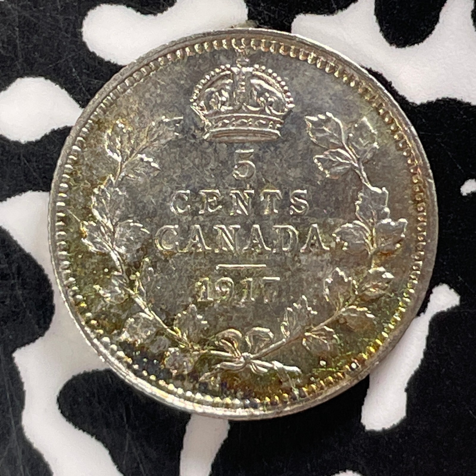 1917 Canada 5 Cents Lot#T4816 Silver! Nice!