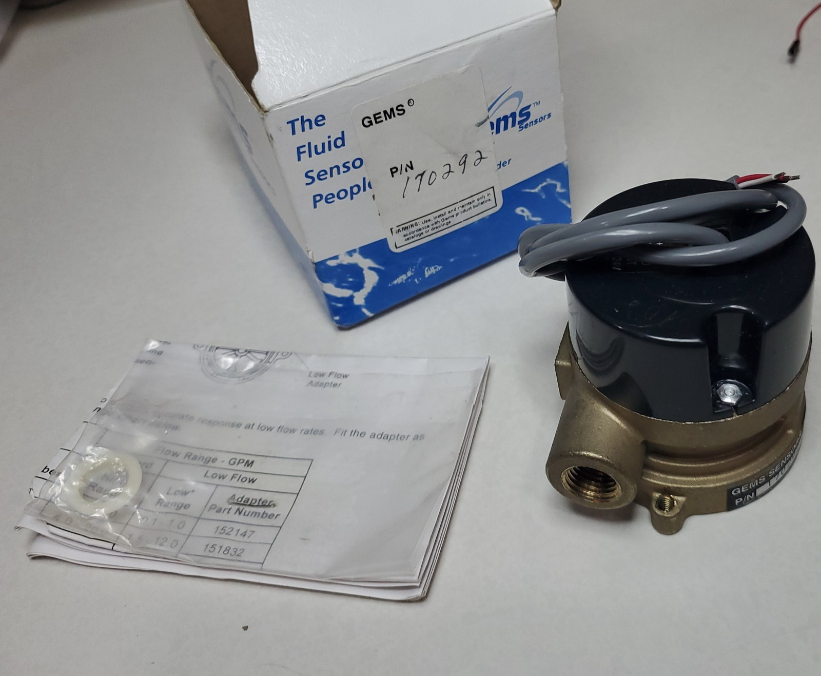 GEMS RF-2500 RotorFlow 170292 RFA Flow Sensor 0.1–1.0 GPM 1/4" NPT 0–10V NEW