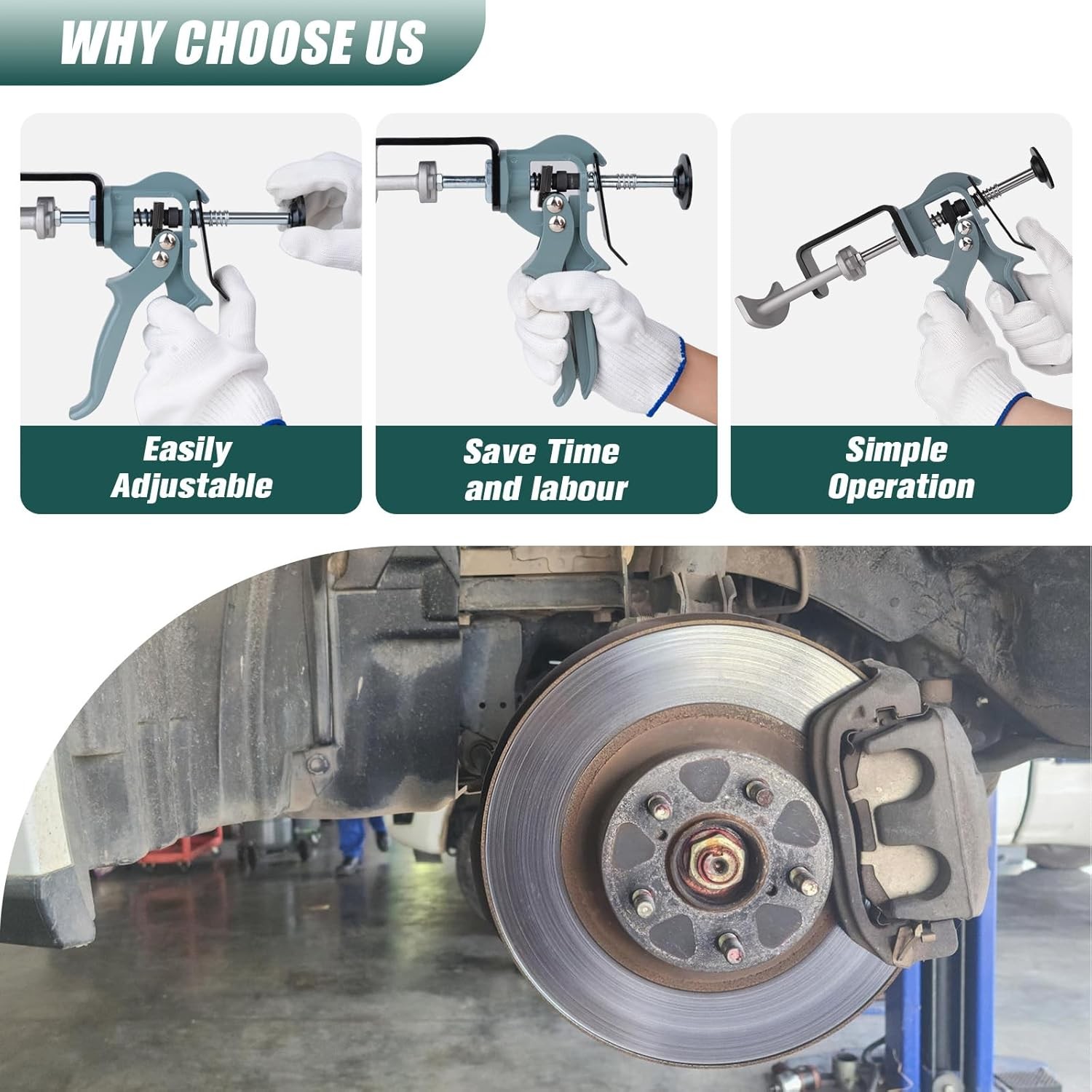 Dual Piston Brake Caliper Compressor Brake Pad Spreader Caliper Reset Tool