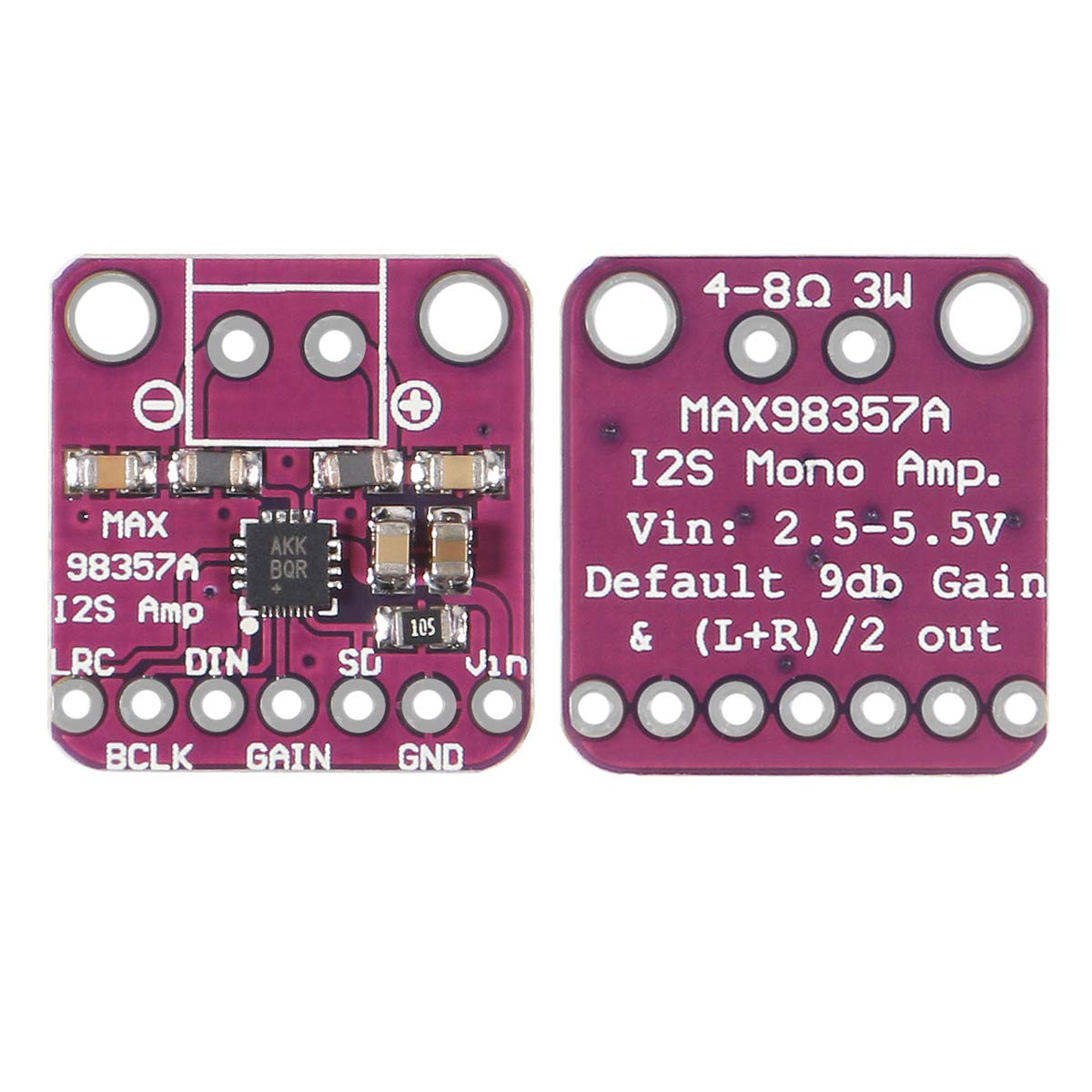 3 PCS MAX98357 Audio Power Amplifier Module I2S Class D Filterless Audio Amplifi