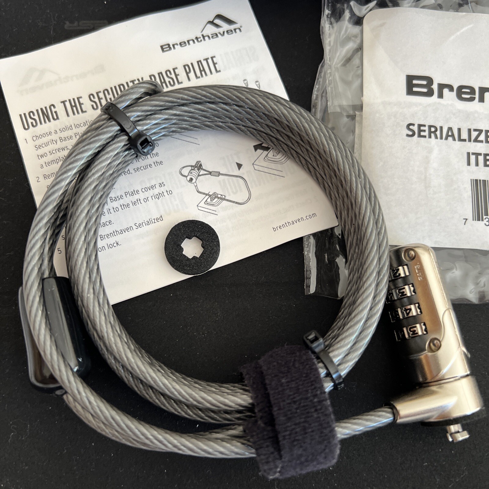 COMBINATION SERIALIZED LAPTOP LOCK MODEL #4119 BY BRENTHAVEN