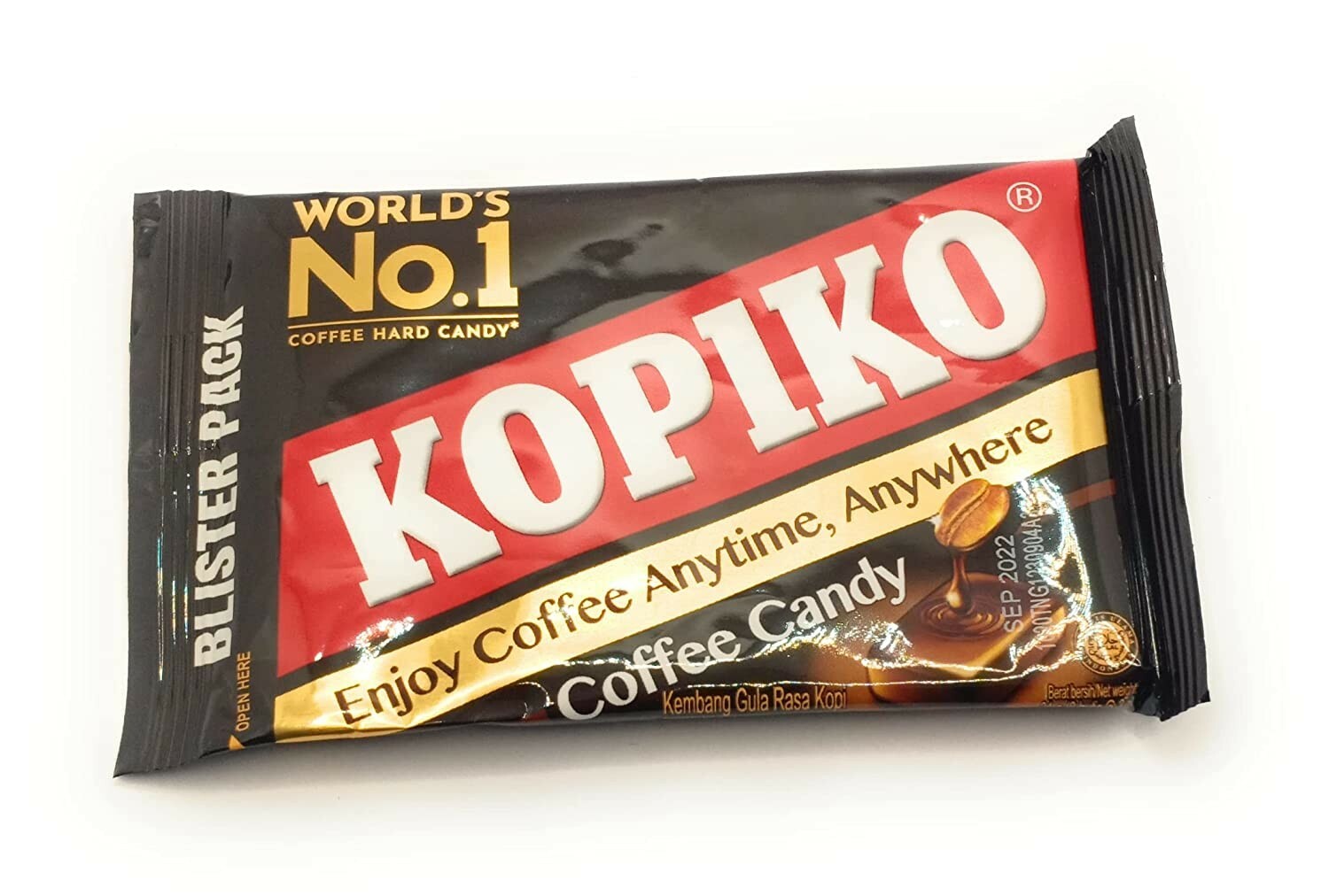 24 Pack, Kopiko Coffee Candy - Blister Pack Hard Coffee Candy