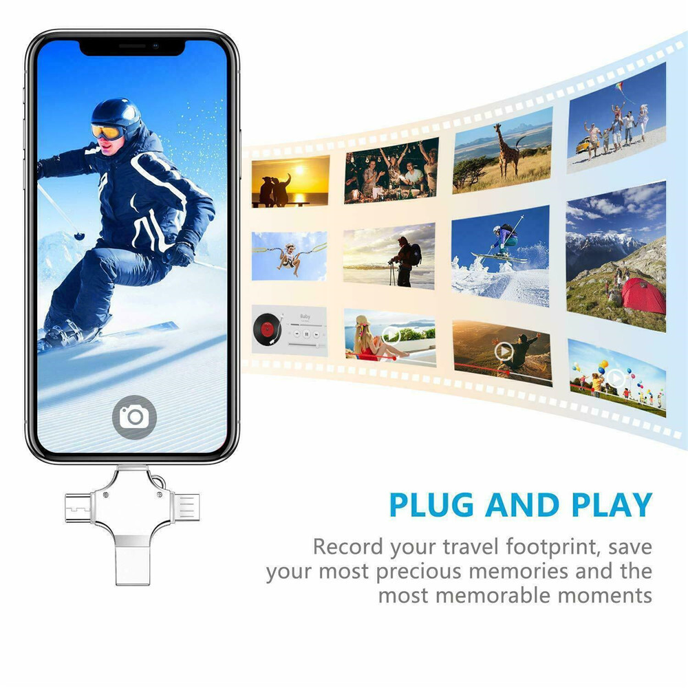 4 in 1 OTG Card Reader USB 3.0 Micro TF Memory Card Adapter For iPhone Android