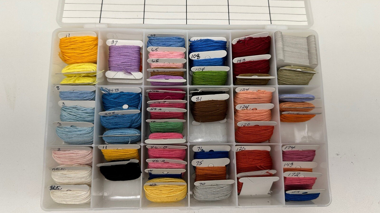 Large Lot of Carded Embroidery Floss Multicolor w/ Organizer