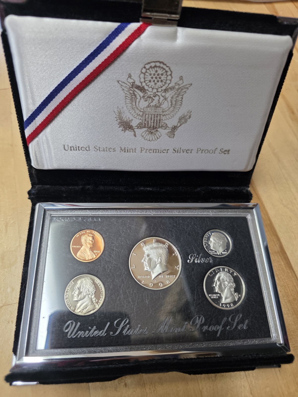 United States Mint 1998 Premier Silver Proof Set Uncirculated Silver Coins