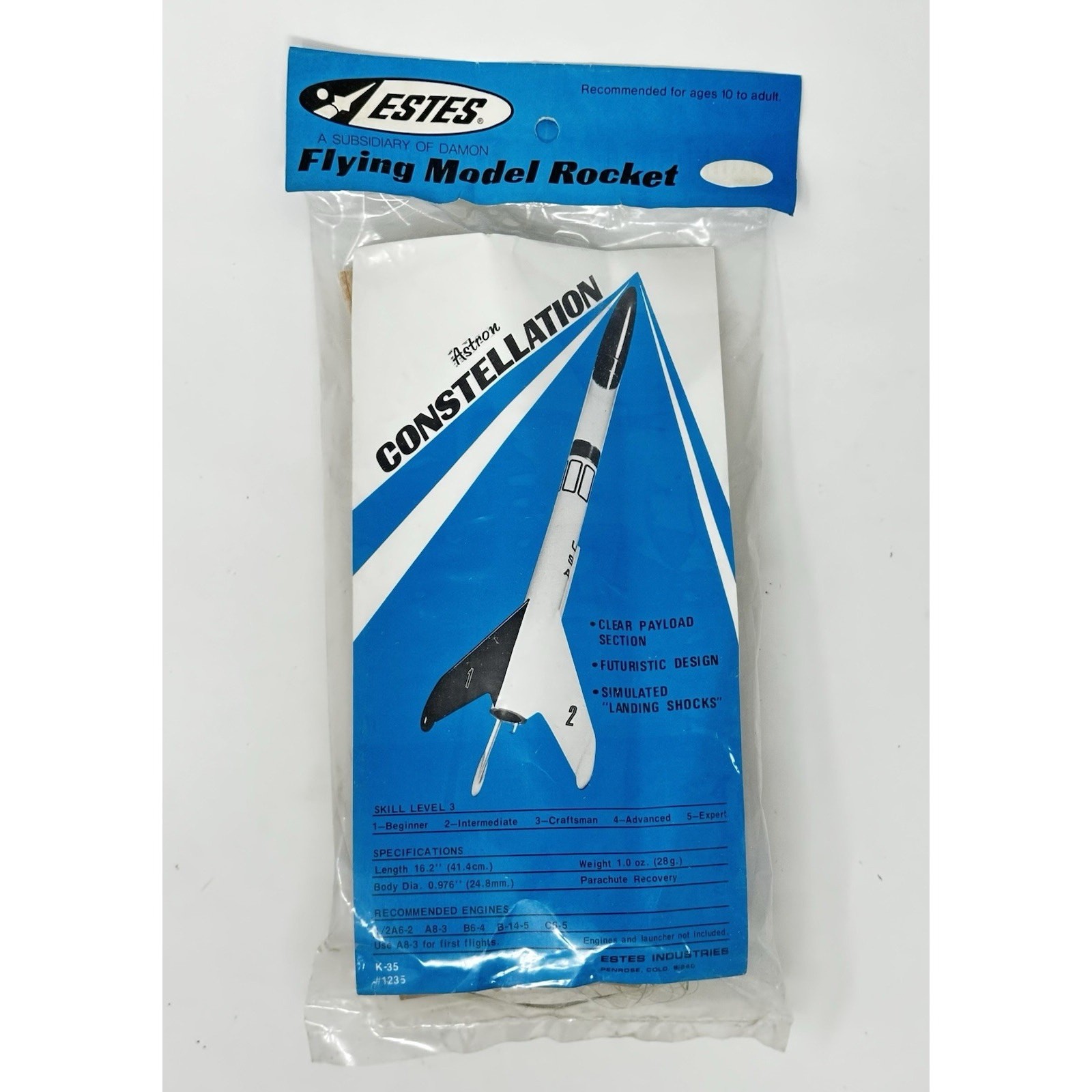 Estes Astron Constellation K-35 #1235 Flying Model Rocket Kit Vintage OOP New