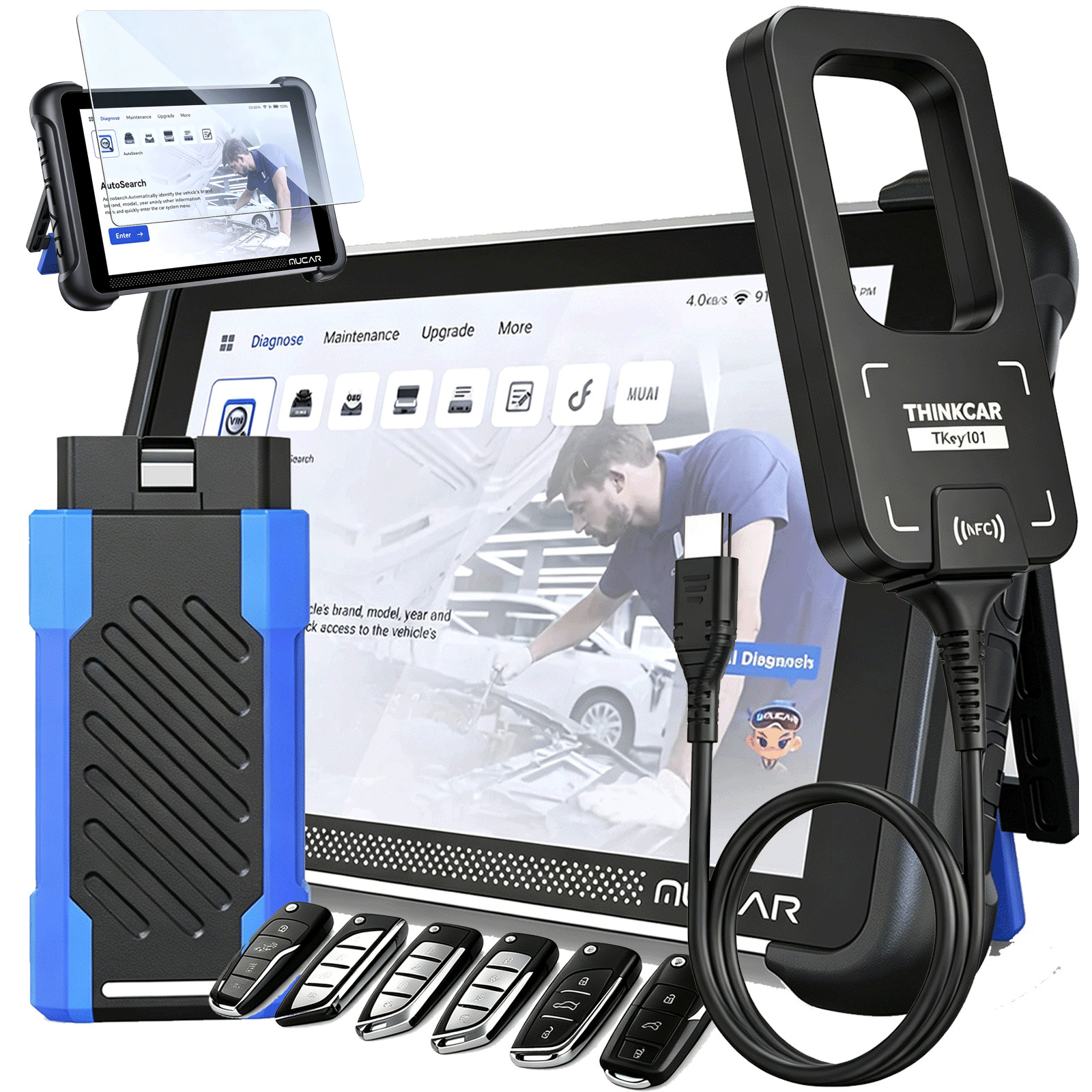 MUCAR 892BT Pro Topology Diagnostic Scanner W/ Screen Protector/THINKCAR TKEY101
