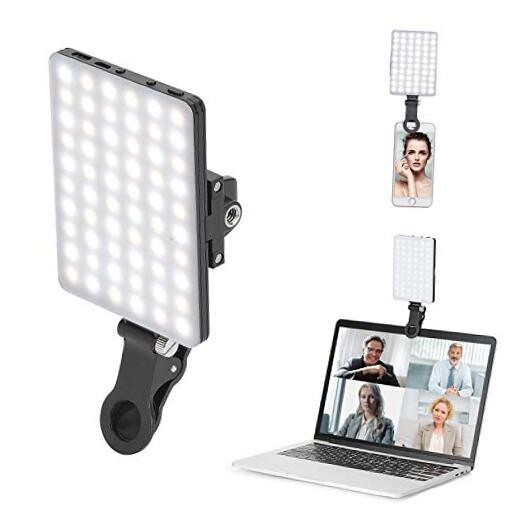 60 LED High Power Rechargeable Clip Fill Video Conference Light with Front &