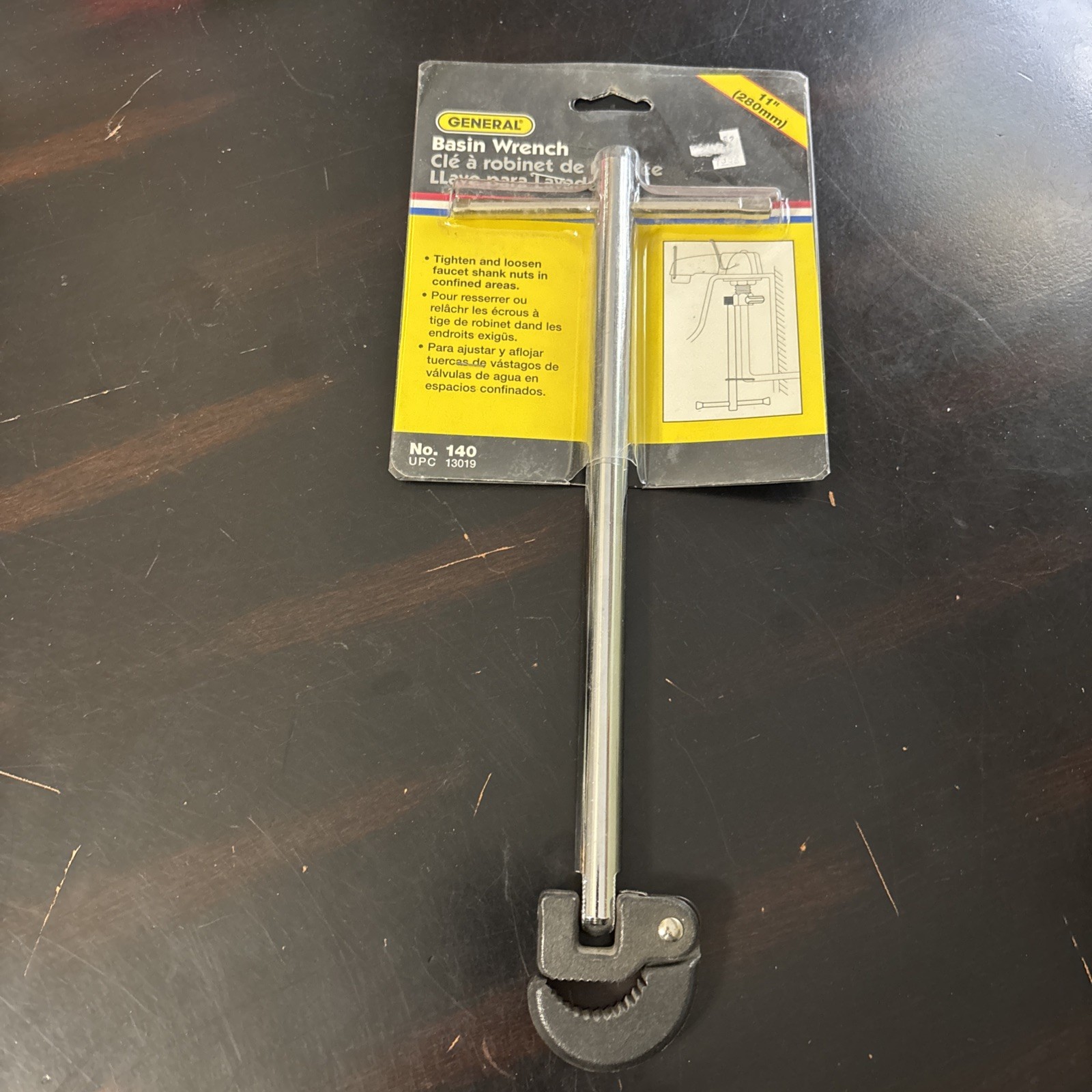 General Tools # 140 Basin Wrench 11" (280mm) T-Handle 90 Degree Pivoting.