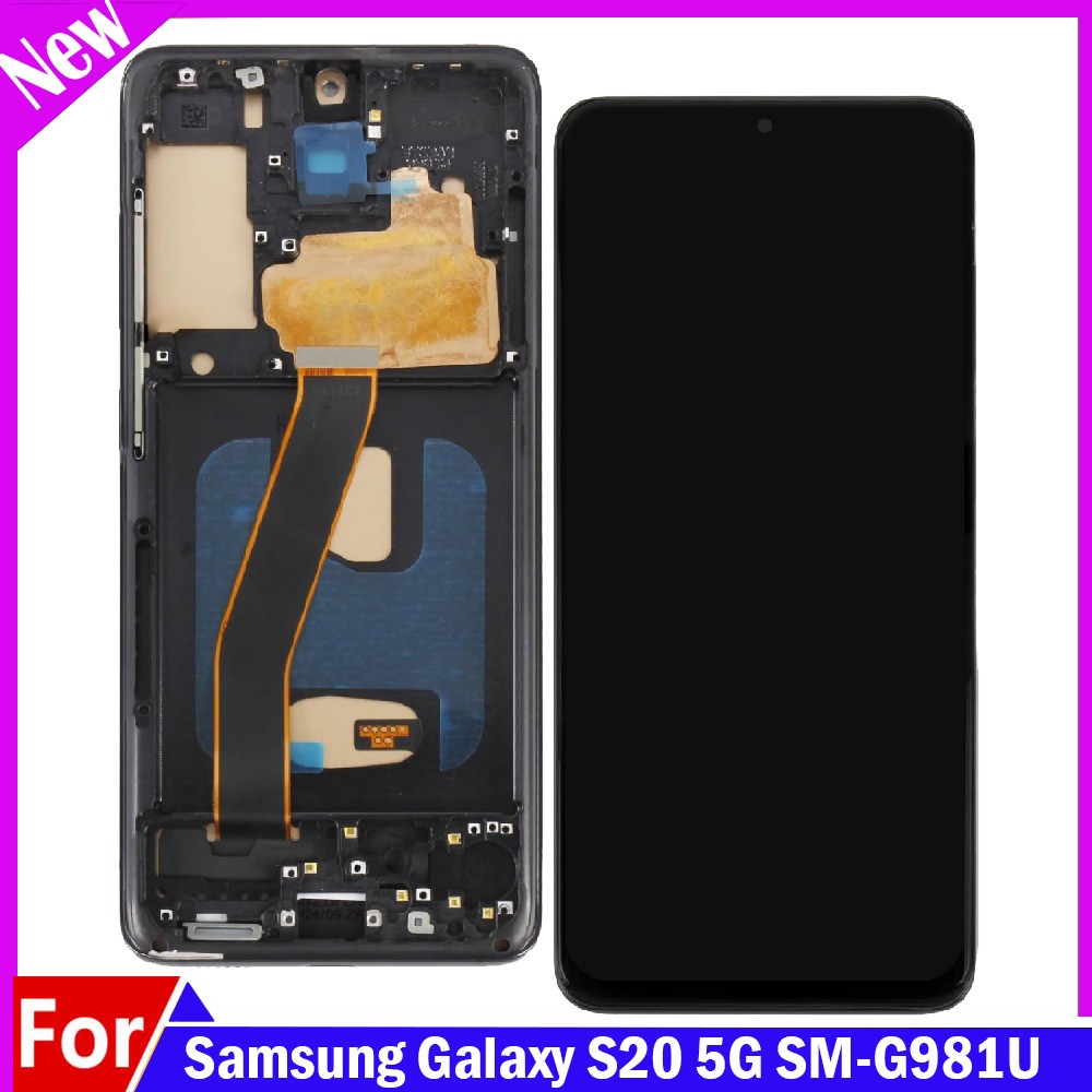 For Samsung Galaxy S20 5G UW Verizon G981V OLED Display Touch Screen+Black Frame
