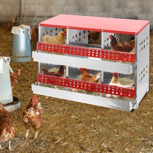 2-Layers 6-Compartments Chicken Nesting Case Chicken Coop Box Nesting Box 50kg