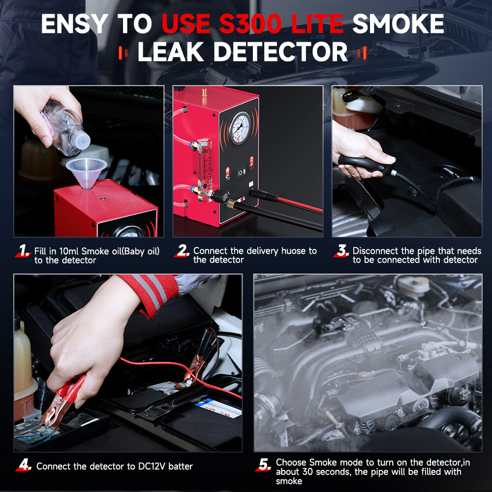 Automotive Pipe Leak Detector EVAP Smoke Machine Tester Kit Build-in Air Pump