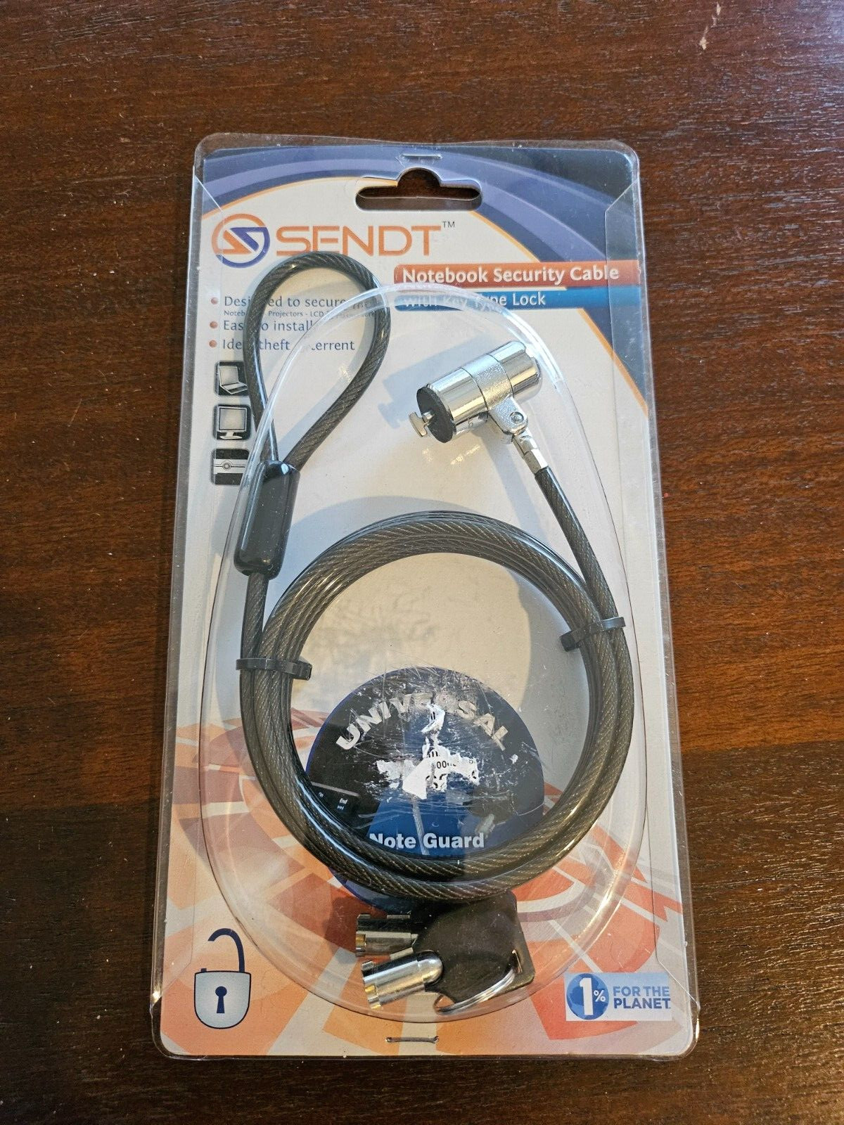 Sendt SNT-NBLK Notebook Security Cable W/ Key Type lock