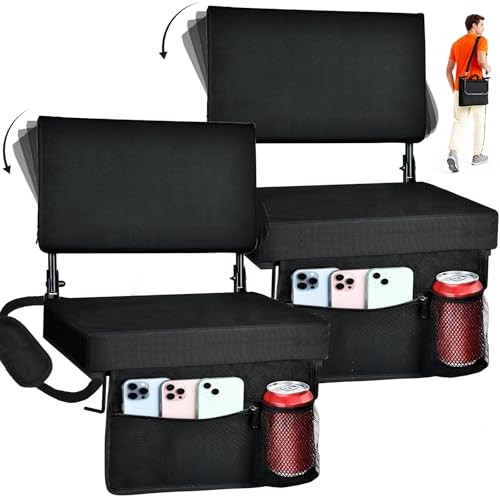 Stadium Seats with Back Support, Padded Bleacher Chairs with Back and 2 Pack
