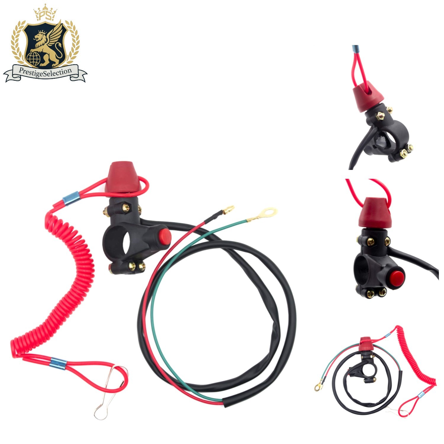 Waterproof Kill Switch with Safety Tether for 50-250cc Off-Road Vehicles