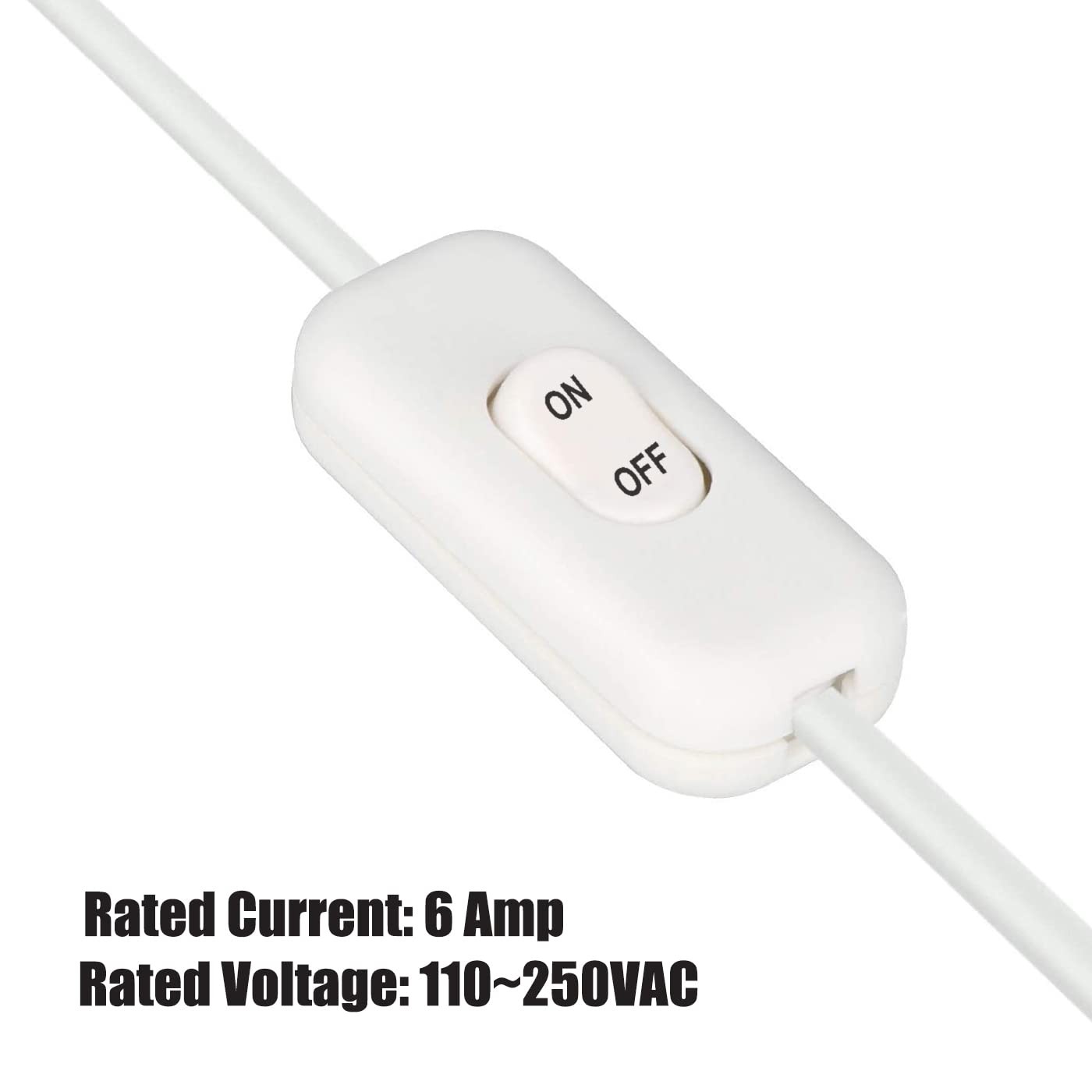 Inline Cord Switch, PLUSPOE 2-Pack On Off Button Switch,2Pack,White