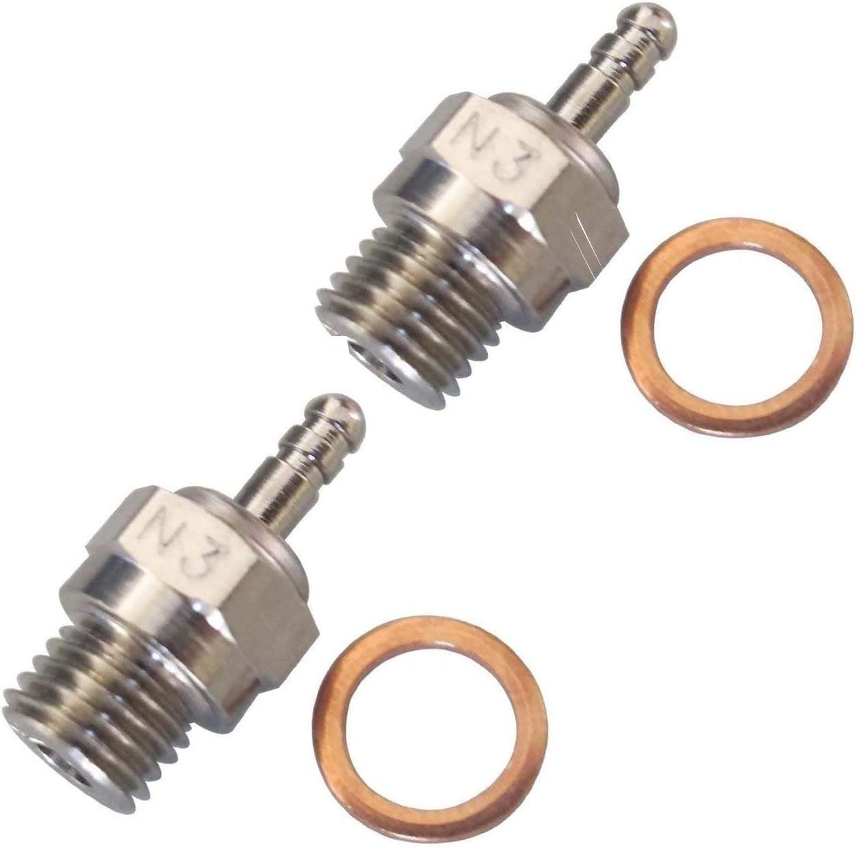 2PCS ShareGoo Spark Glow Plug No.3 N3 Hot 70117 Compatible with Traxxas...
