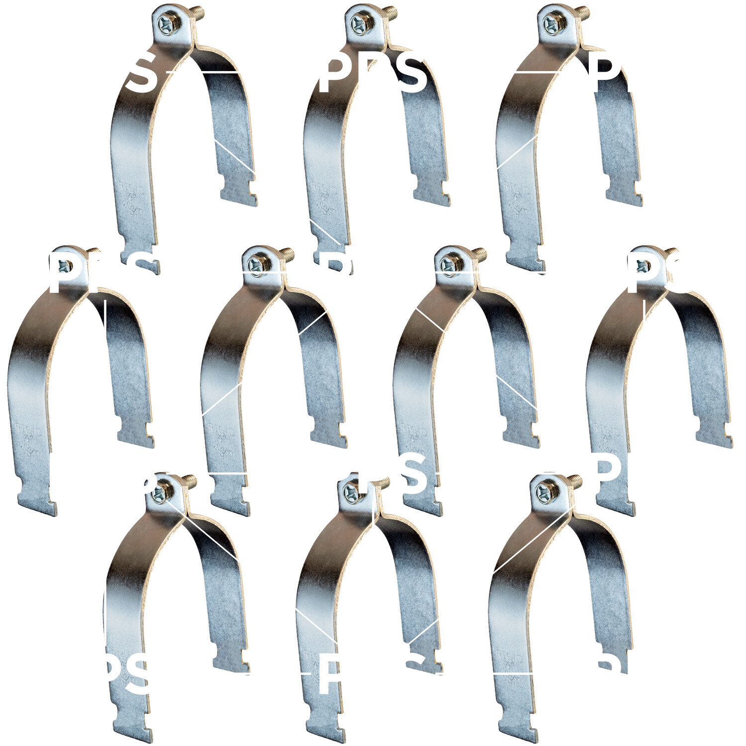 Highcraft 2"in Pipe Electro Galvanized Steel Strut Pipe Clamp Plumbing 10 Pack