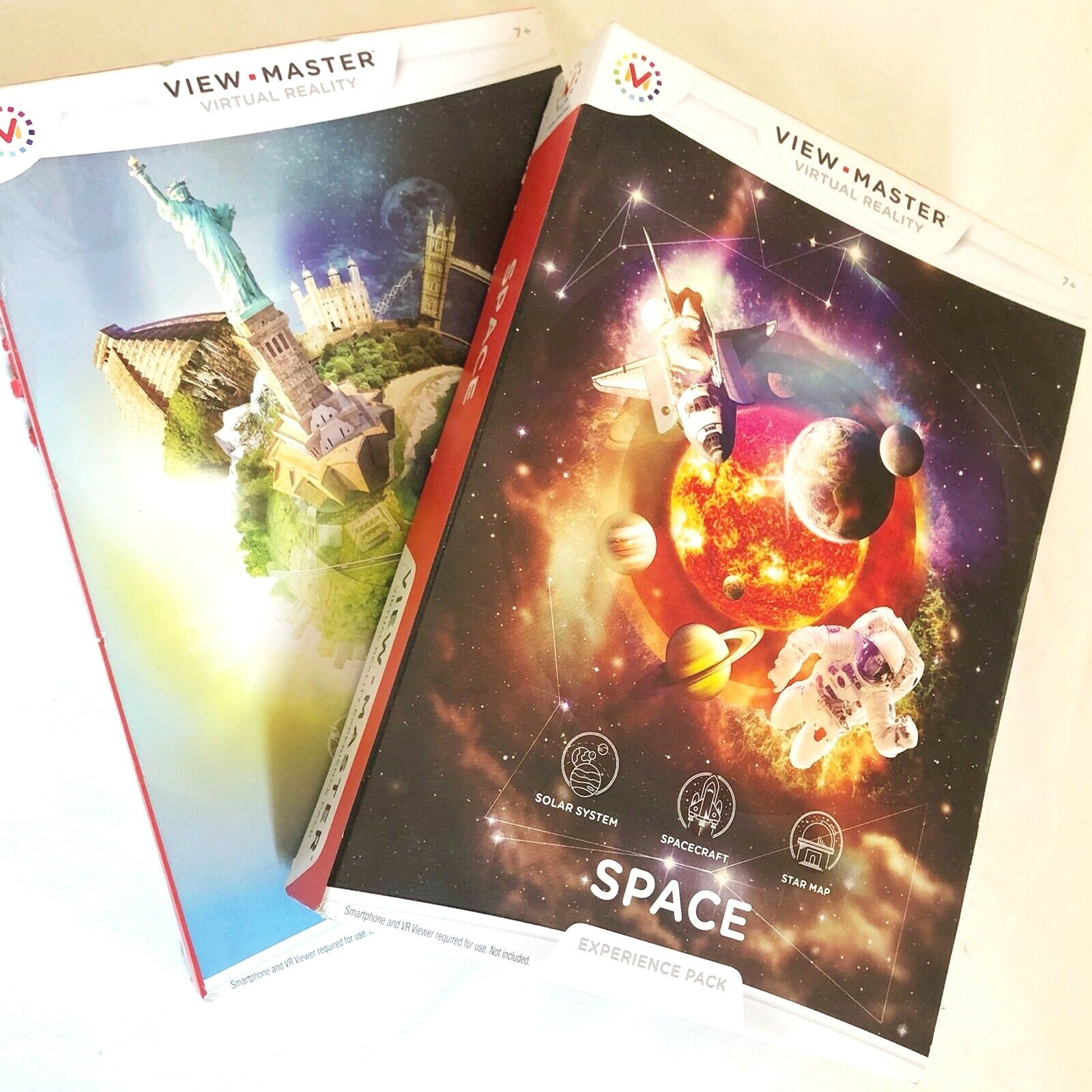 2 Pack New Viewmaster Space & Destinations Smartphone Virtual Reality
