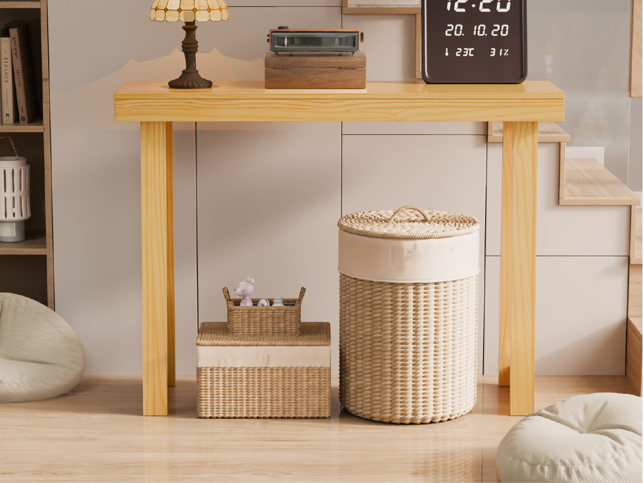 Narrow Long Wood Sofa Table Behind Couch Table for Entrance Hallway Living Room