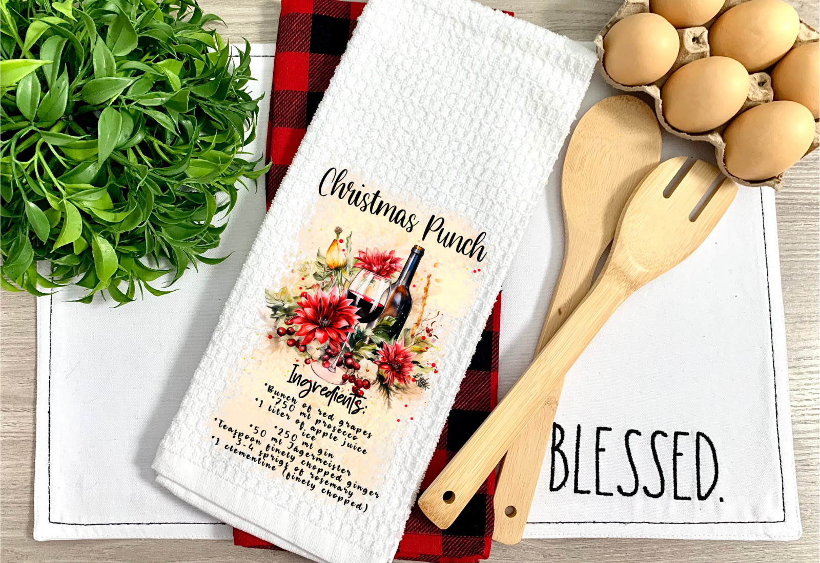 Christmas Punch, Waffle Weave Towel, Micro Fiber, Gym, Spa, Hands(T510)