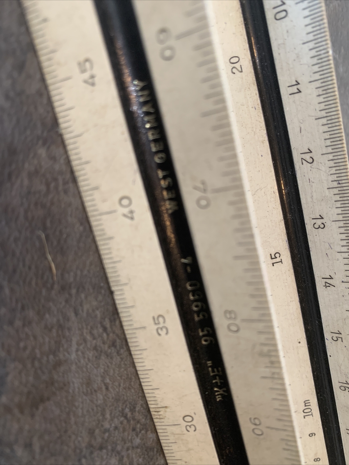 Vintage Linex N0.301 Scale Ruler / Engineers & K+E Triangular Scale Rule Drawing