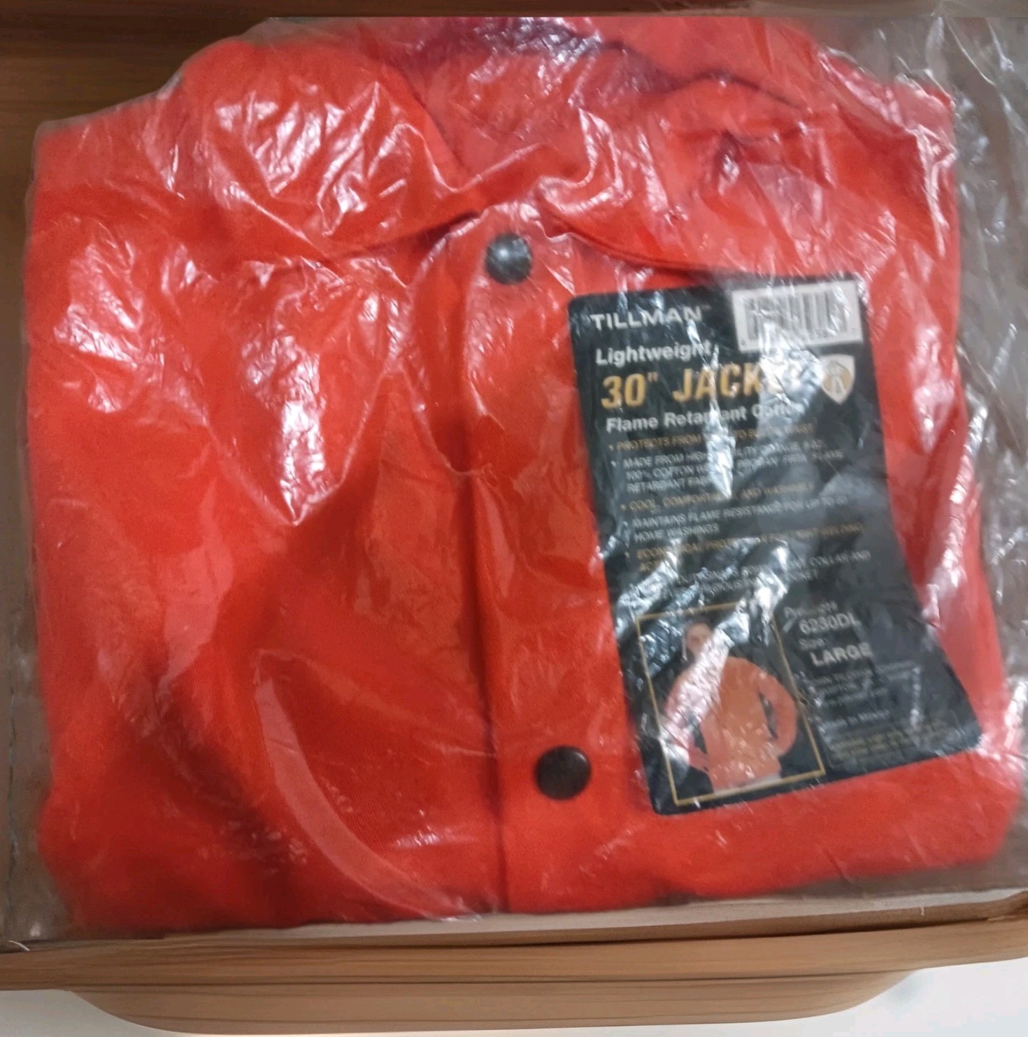 Tillman 6230DL Hi-Vis Flame Retardant Cotton Welding Jacket 30" Orange Large