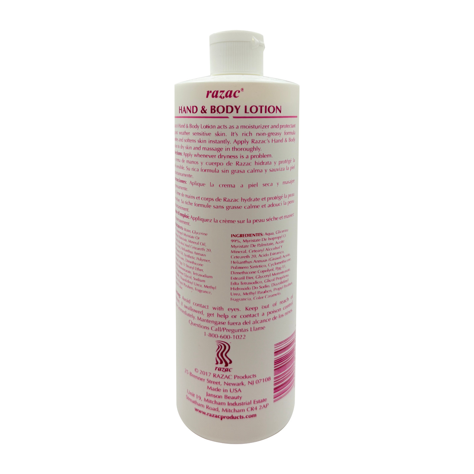 Razac Hand and Body Lotion, 16oz (1PACK) (EXP. 11/2028)