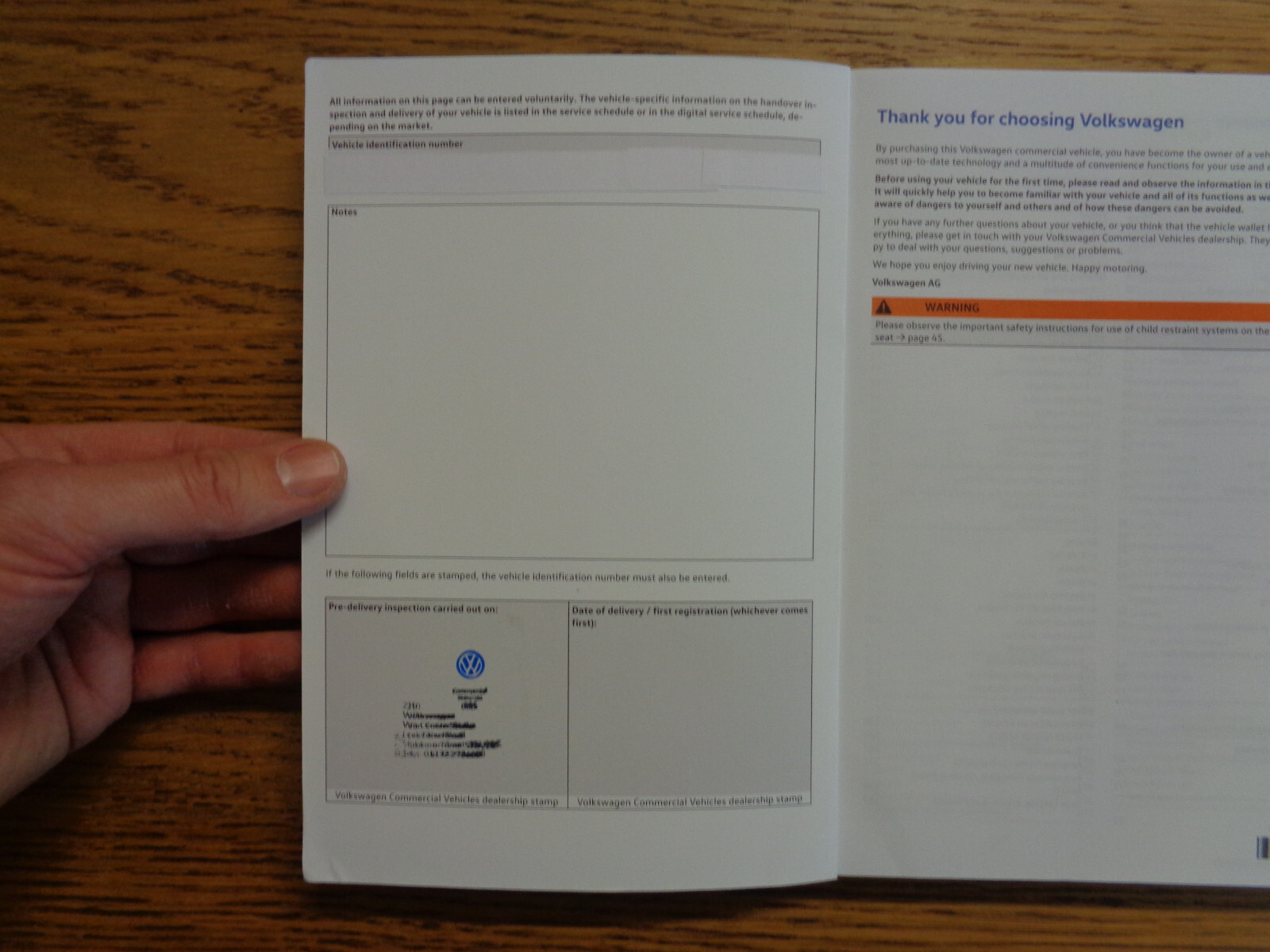 Volkswagen Crafter Owners Handbook/Manual