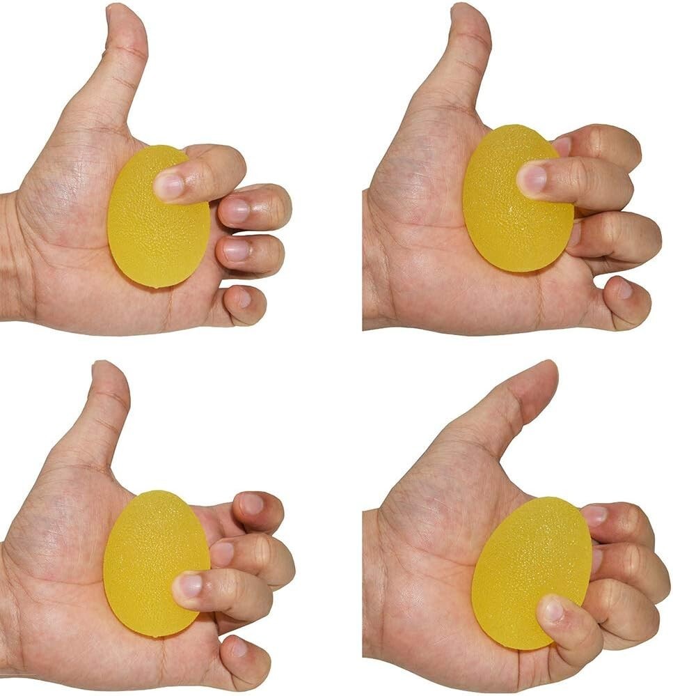 Hand Exercise Balls - Egg Shaped - 3 Squeeze Resistances (Soft, Medium, Firm)