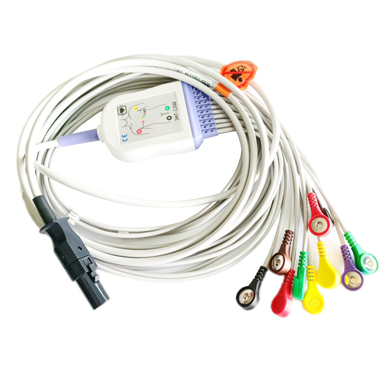 12pin 10 Leads ECG EKG Patient Cable Leadwire Compatible With Mortara Q-Stress