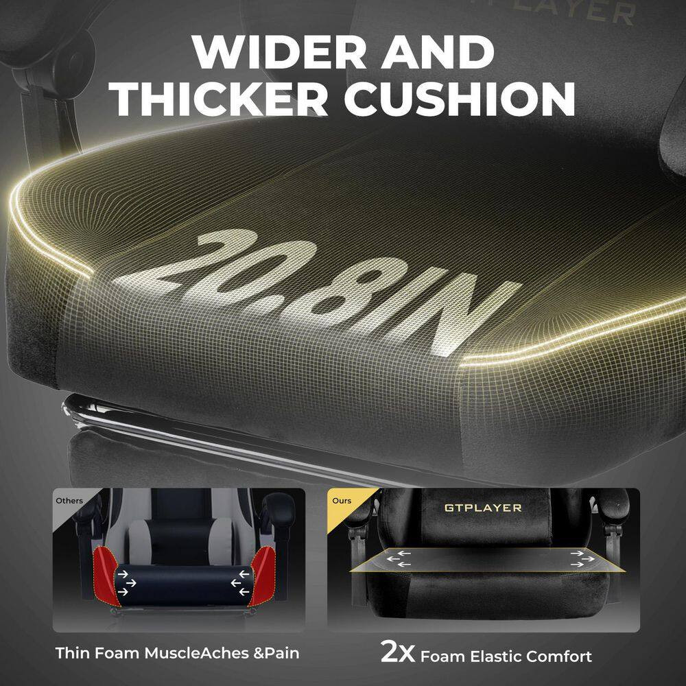 Gaming Chair Fabric Adjustable Height Computer Chair, Black
