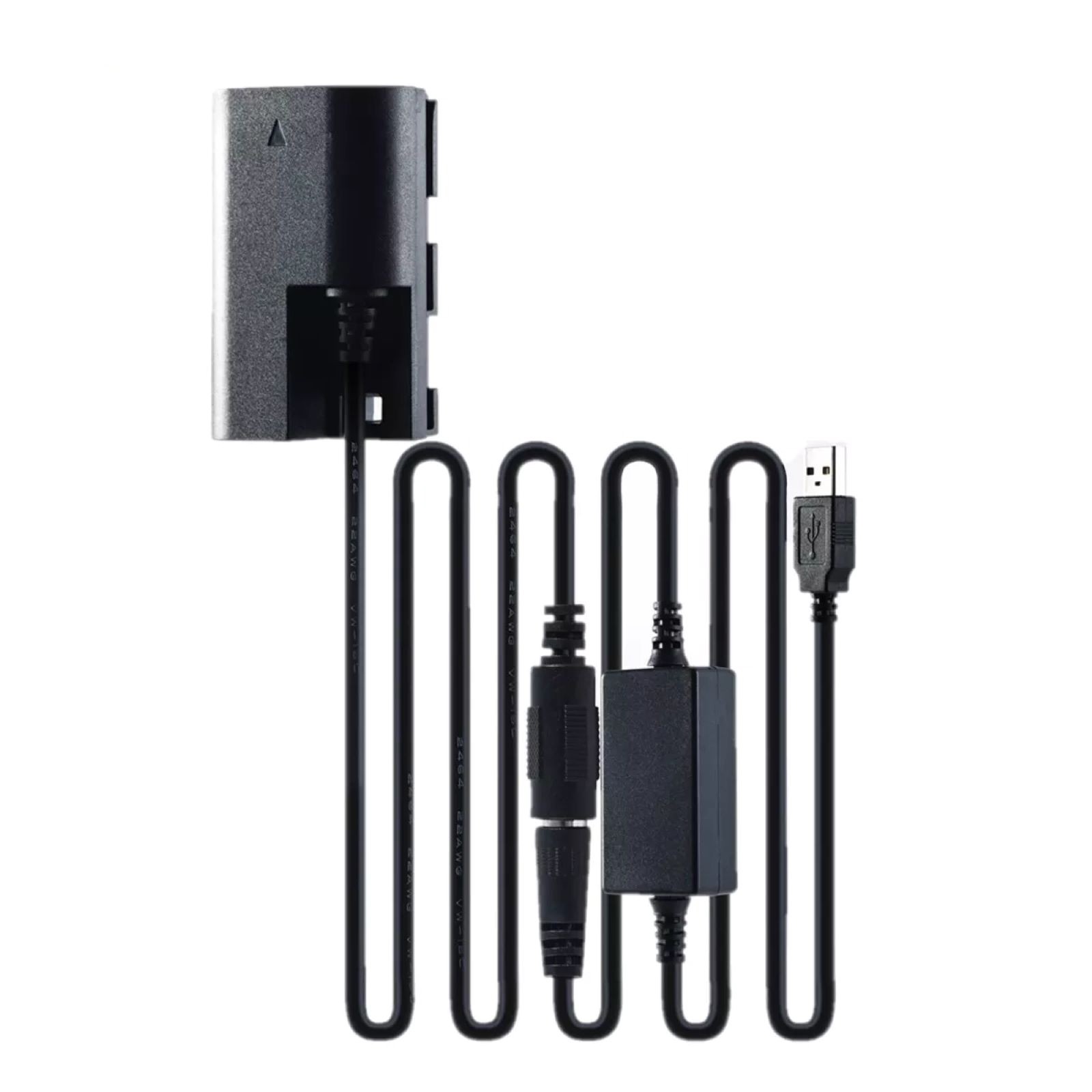 1* For Canon 90D 7D2 5D4 DR-E6 DC Coupler LP-E6 Dummy Battery+USB Power Cable