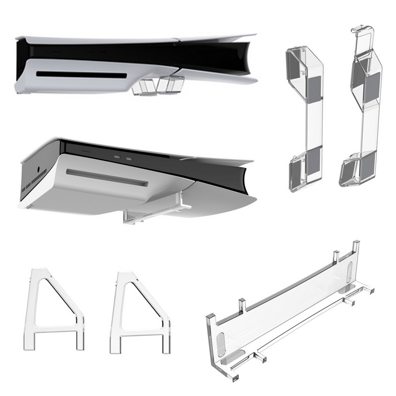 For PS5 Slim Disc Digital Edition Console Horizontal Stand Mount Bracket Holder