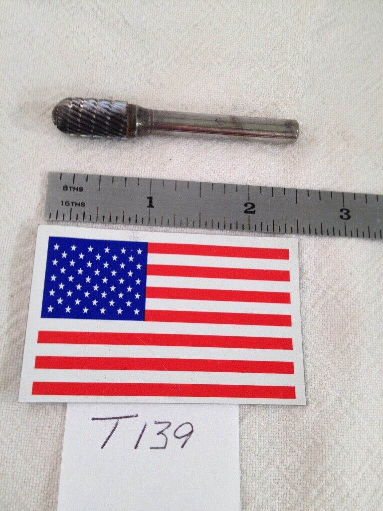 1 NEW USA 1/4" SHANK CARBIDE BURR. SC-3. SINGLE LINE CUT. USA MADE (T139)
