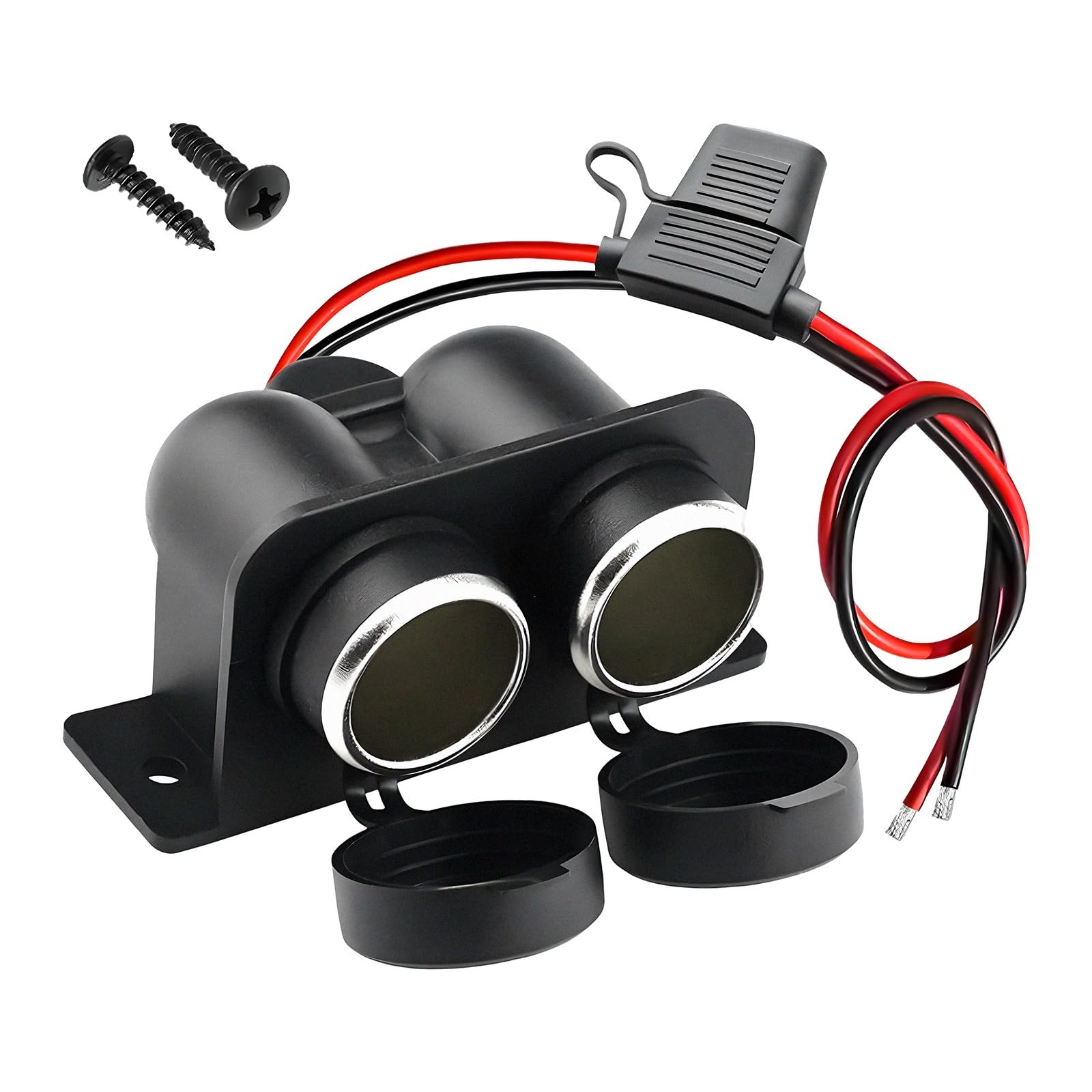 Cigarette Lighter Socket with Blade Fuse, Waterproof Auto Dual Socket Cigarette