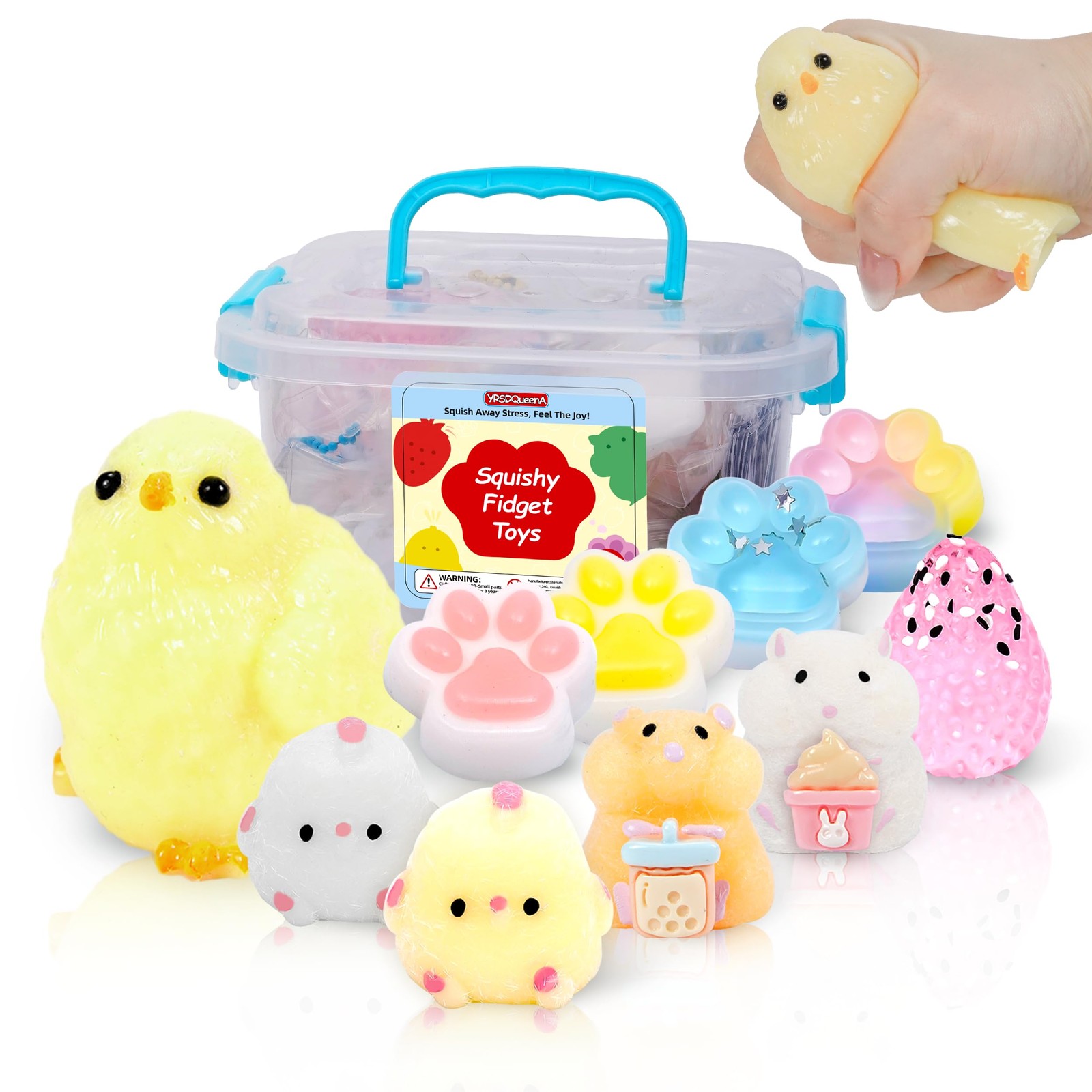 10 Pack Taba Squishy Toys Kit Toy Box Cute Stickers Kawaii Stress Relief Kids