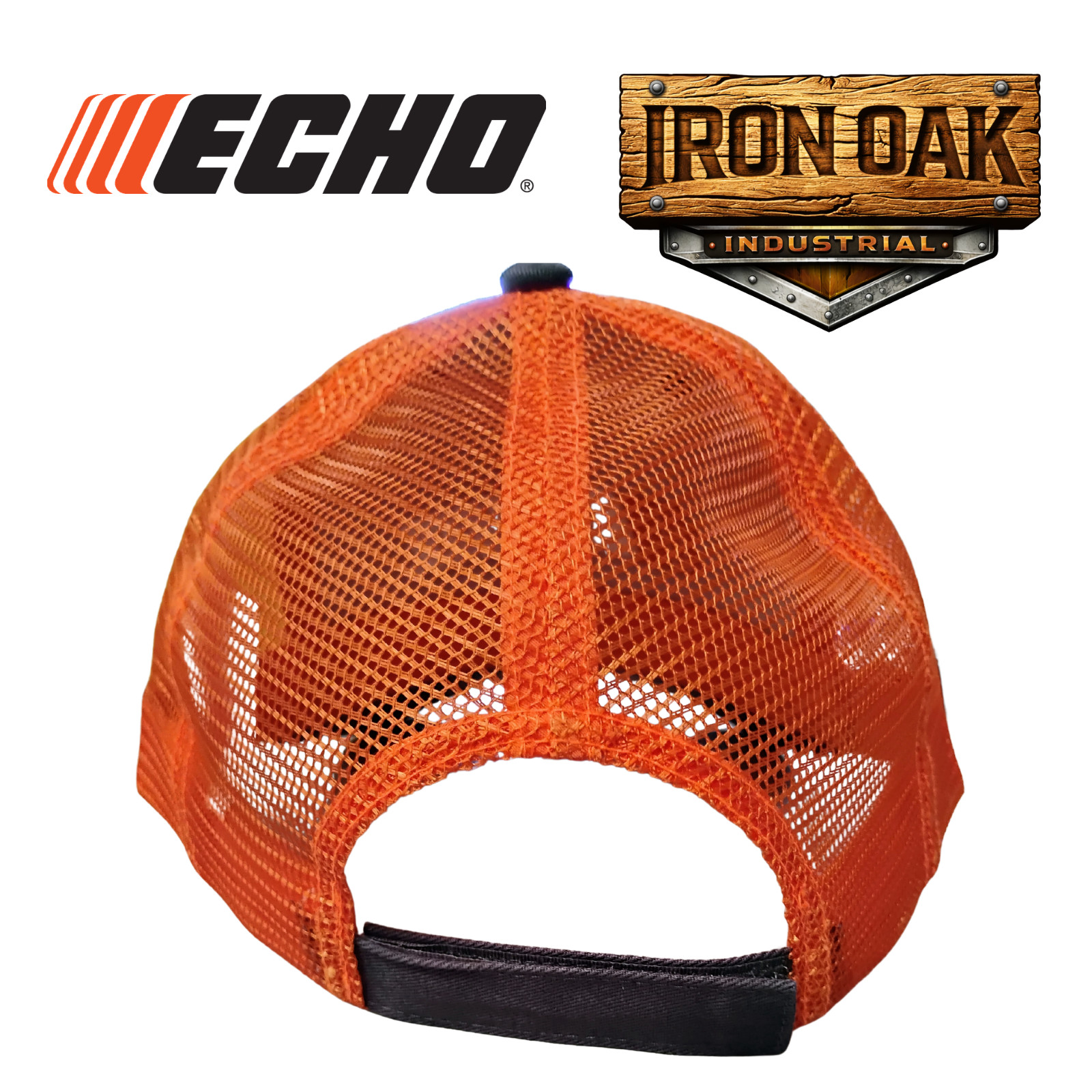 ECHO Brand Adjustable Baseball Cap Orange/Gray Genuine OEM