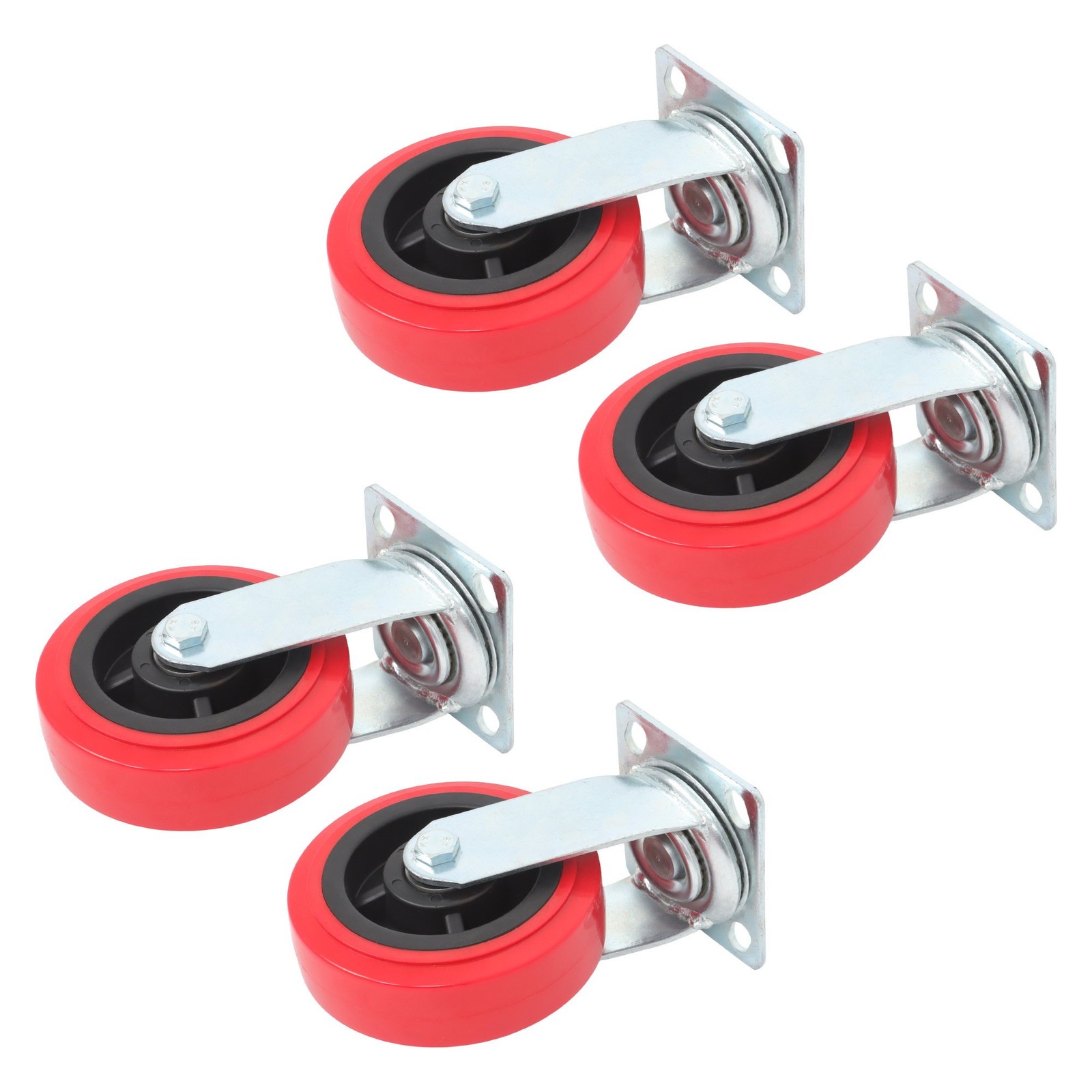 4 Pack 6 Inch Heavy Duty Polyurethane Swivel Caster Wheels 4000Lbs Load Capacity
