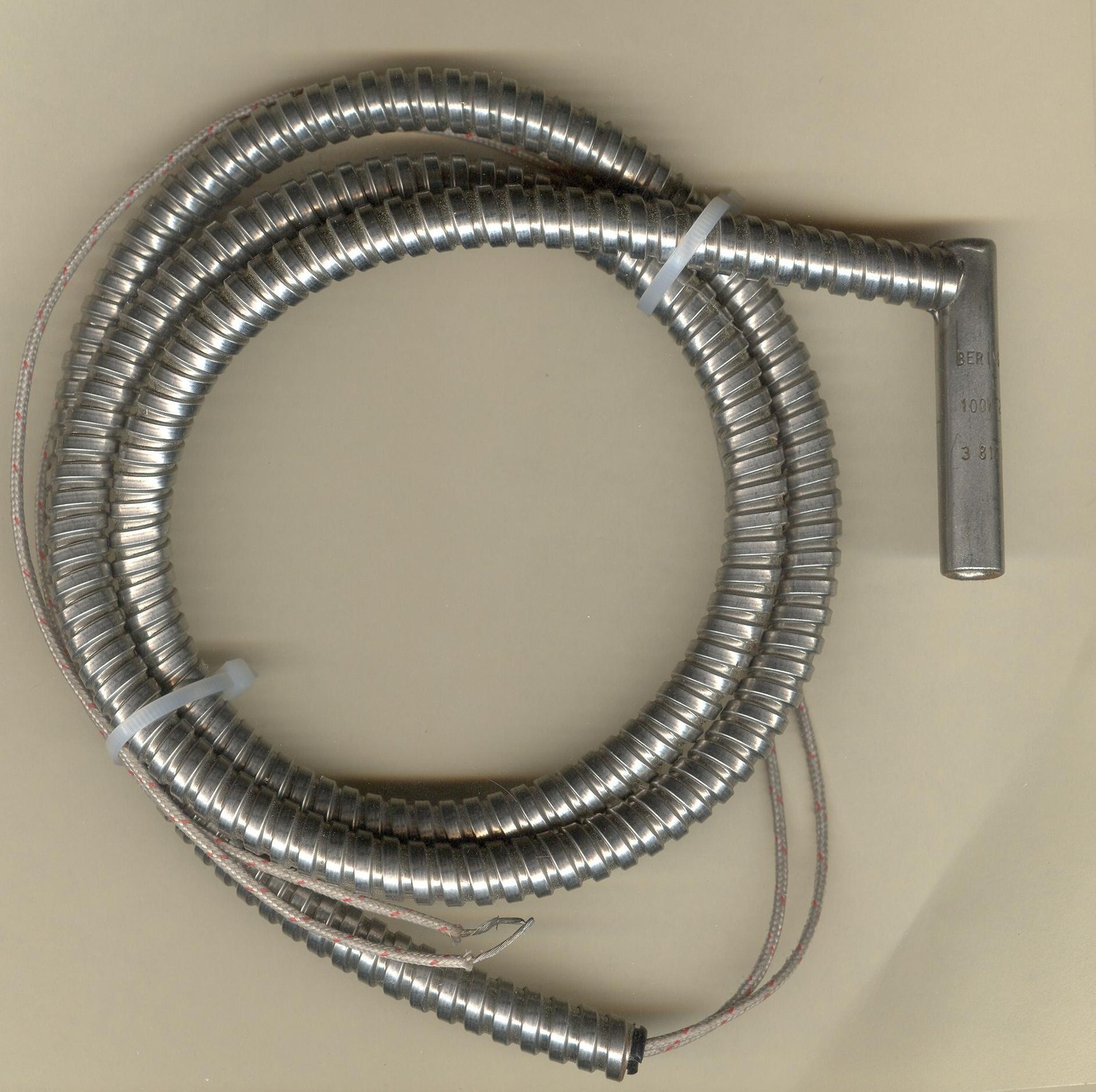 BERENGER Cartridge Heater 3/8" Dia X 2" Long 100W 240V 24" SS Leads Conduit 90
