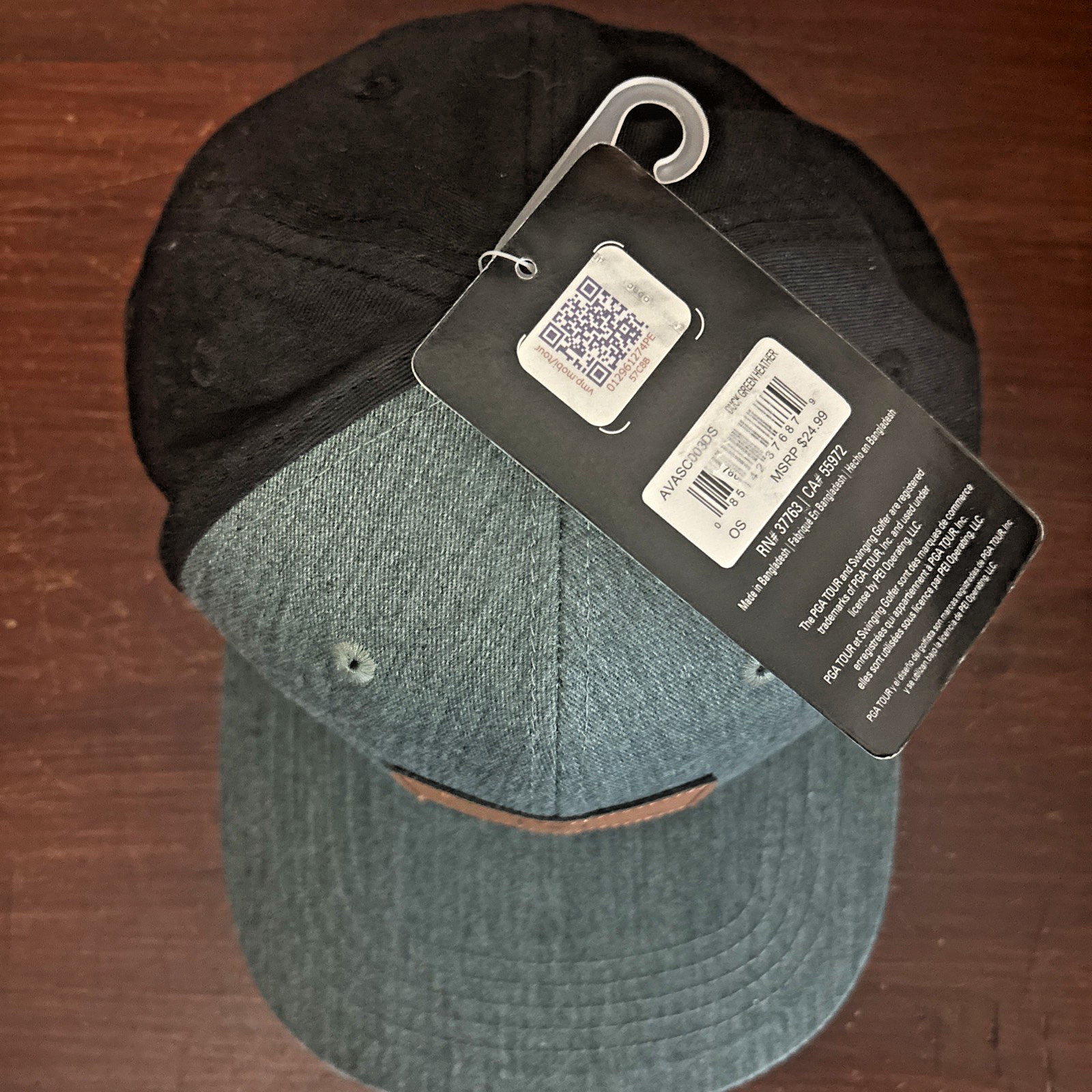 PGA Tour Golf Hat Pro Series NEW Adjustable Hat 2-Tone Gray/Black